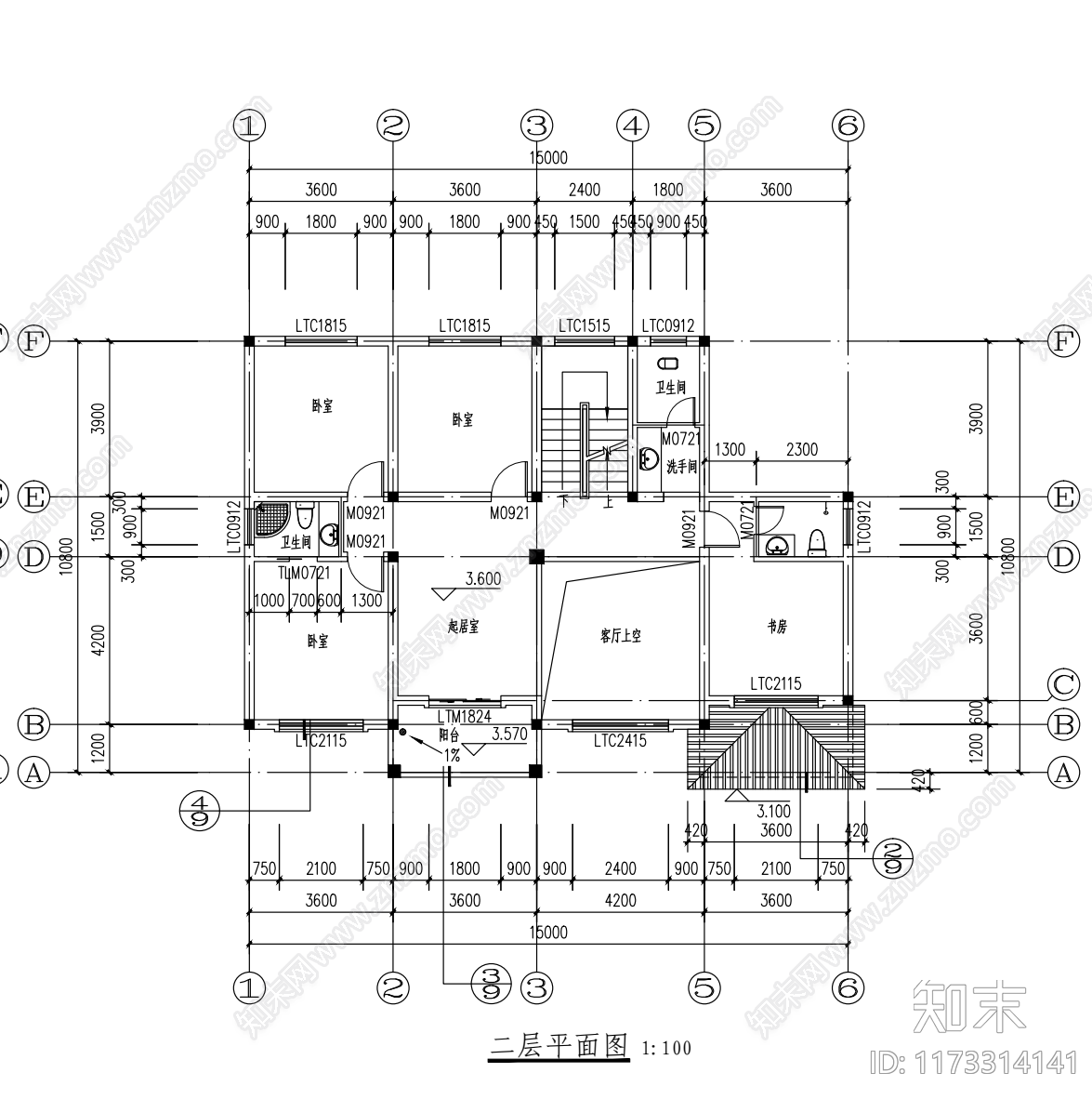 现代别墅建筑cad施工图下载【ID:1173314141】