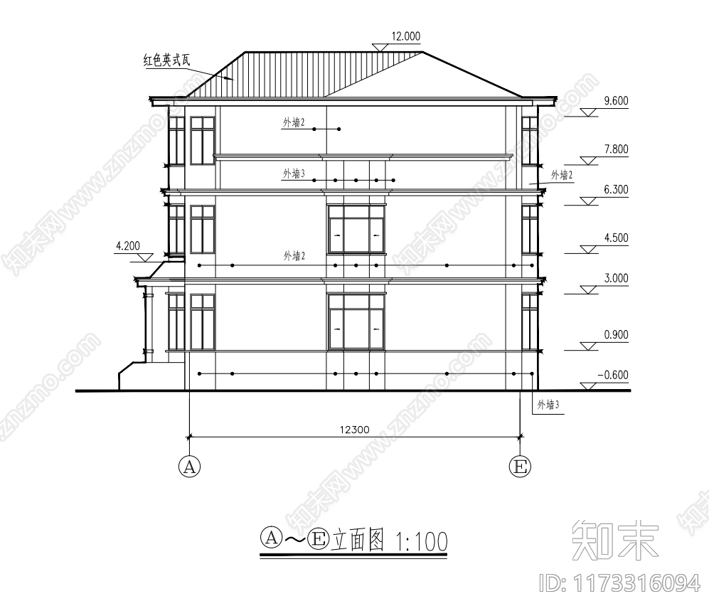 现代别墅建筑cad施工图下载【ID:1173316094】