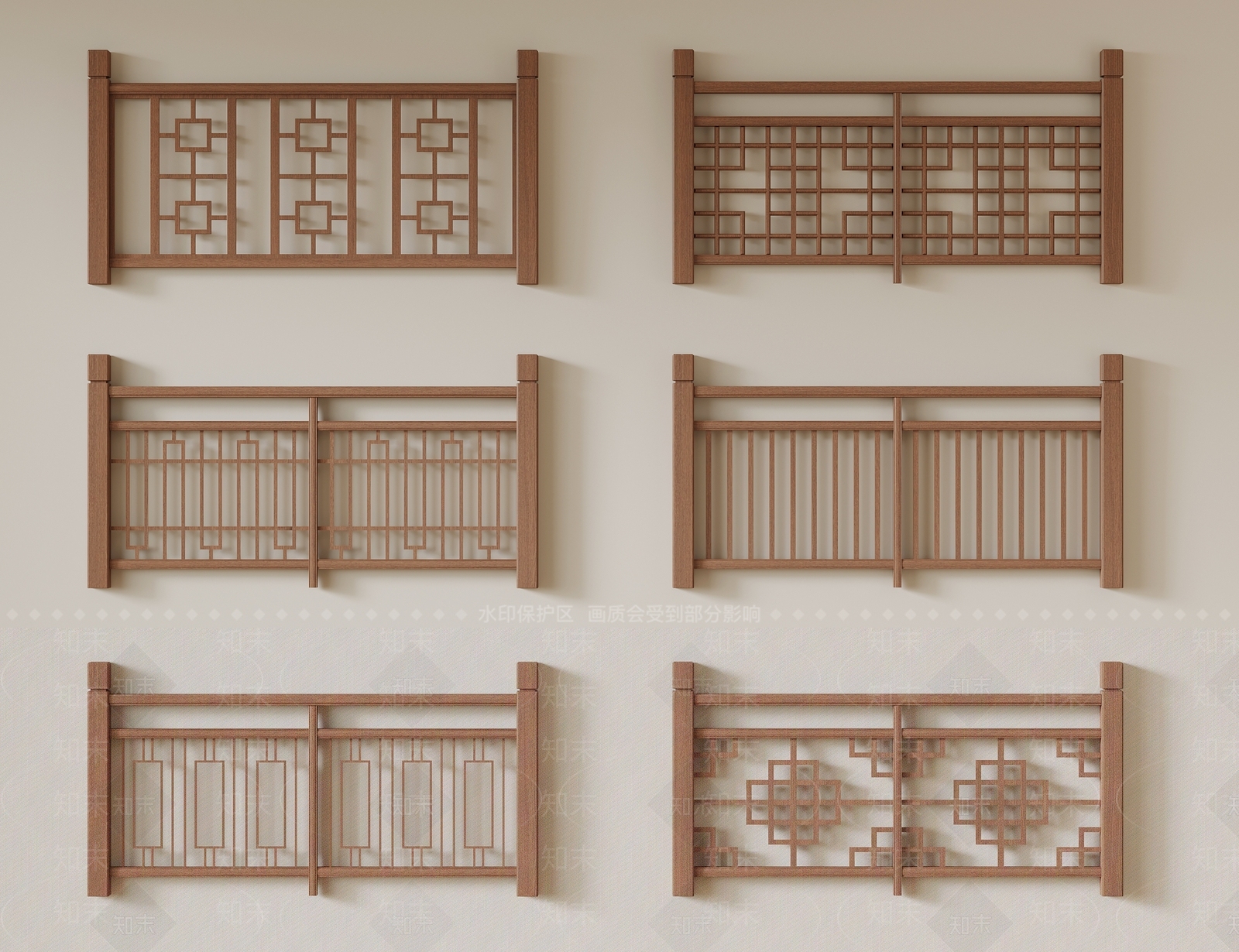 新中式栏杆3D模型下载【ID:1173321191】