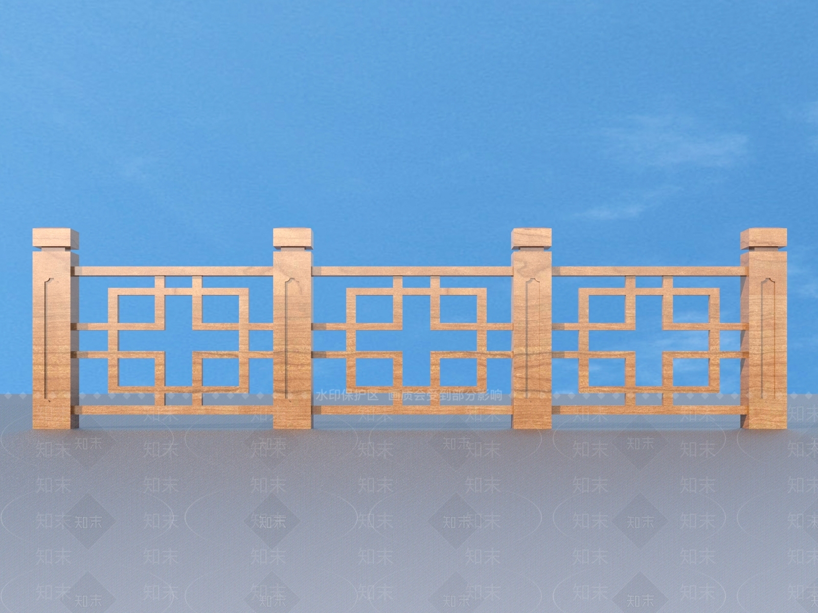 中式栏杆3D模型下载【ID:1173322670】