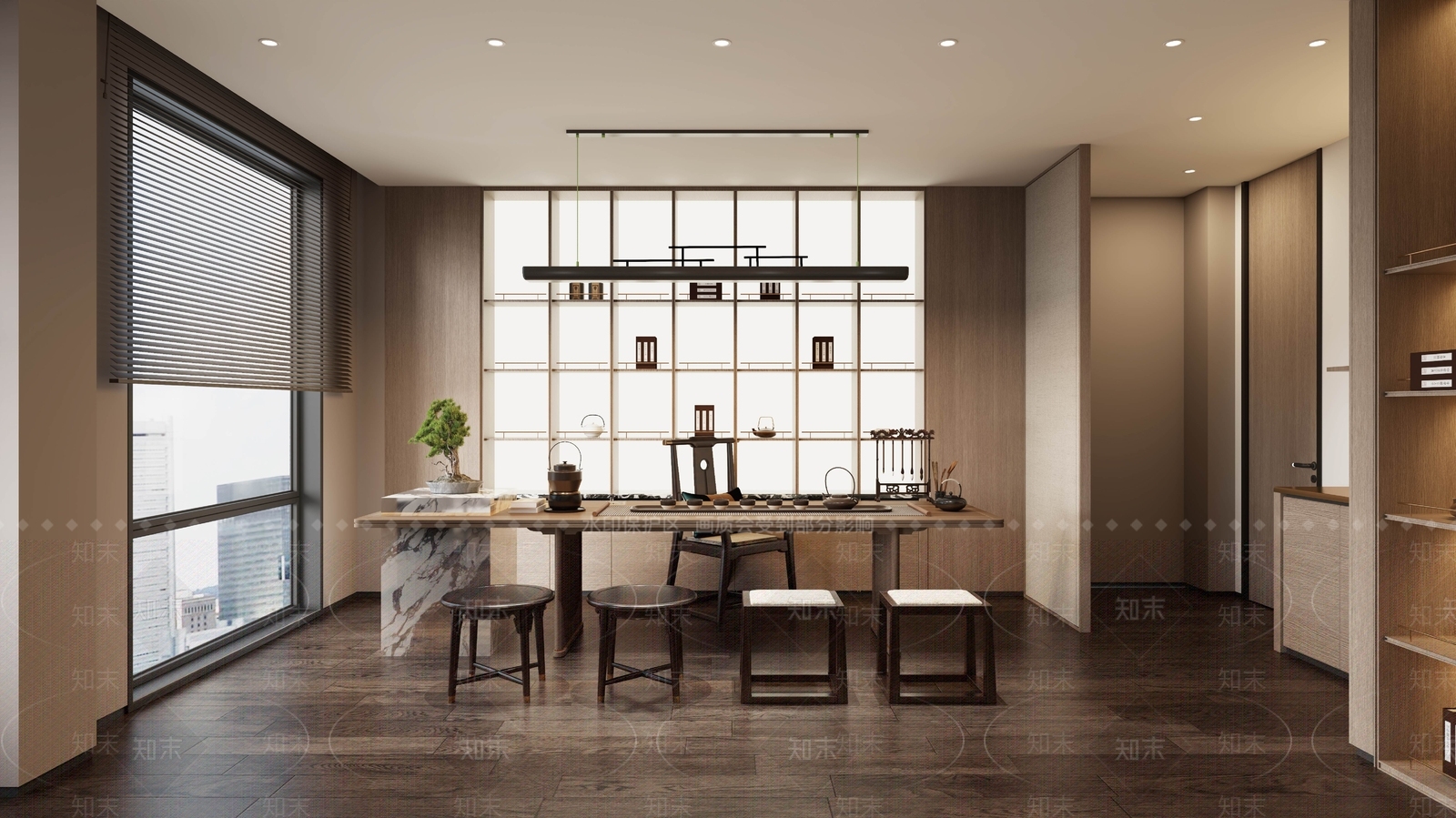 现代新中式包厢3D模型下载【ID:1173329647】