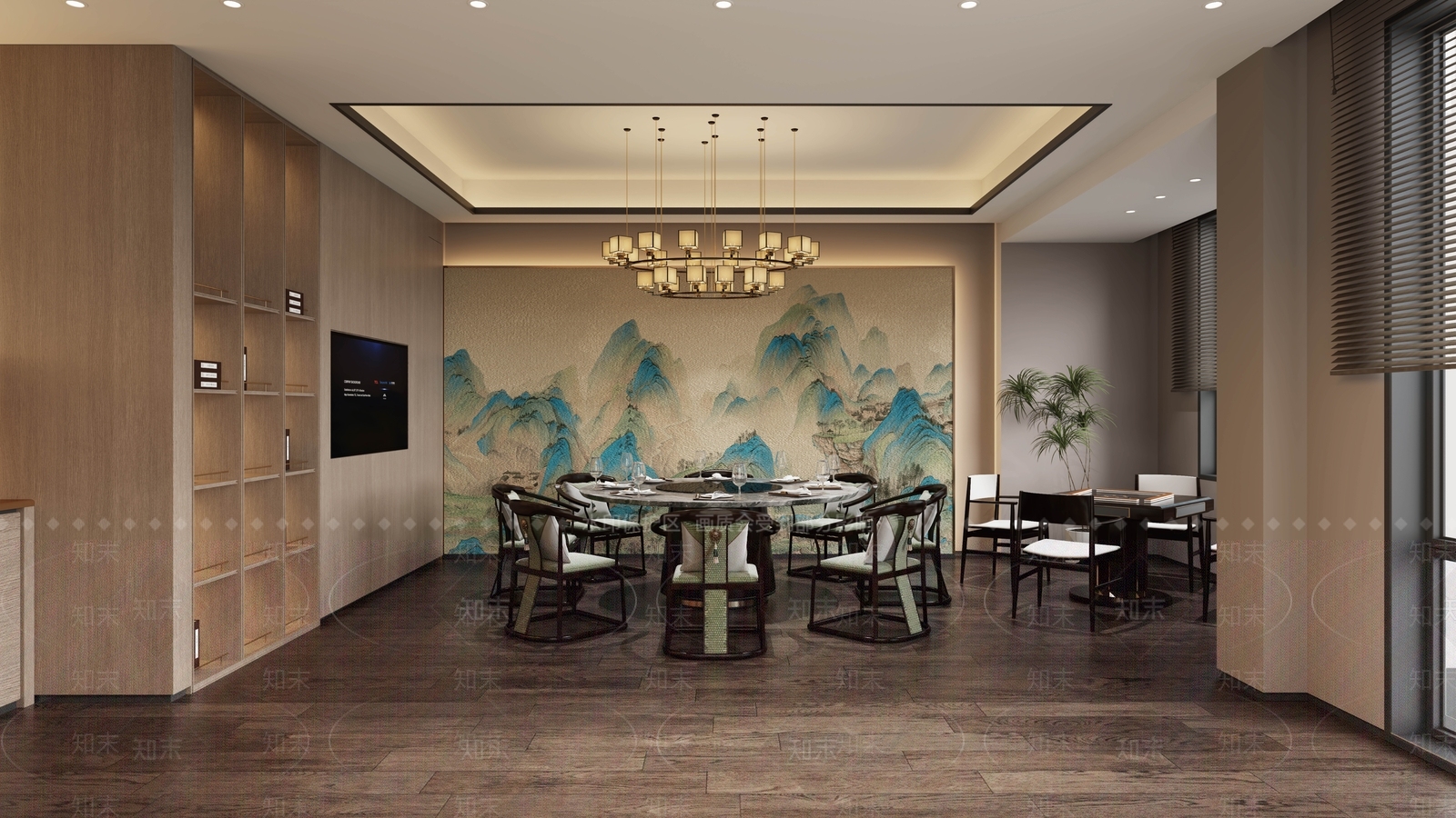 现代新中式包厢3D模型下载【ID:1173329647】