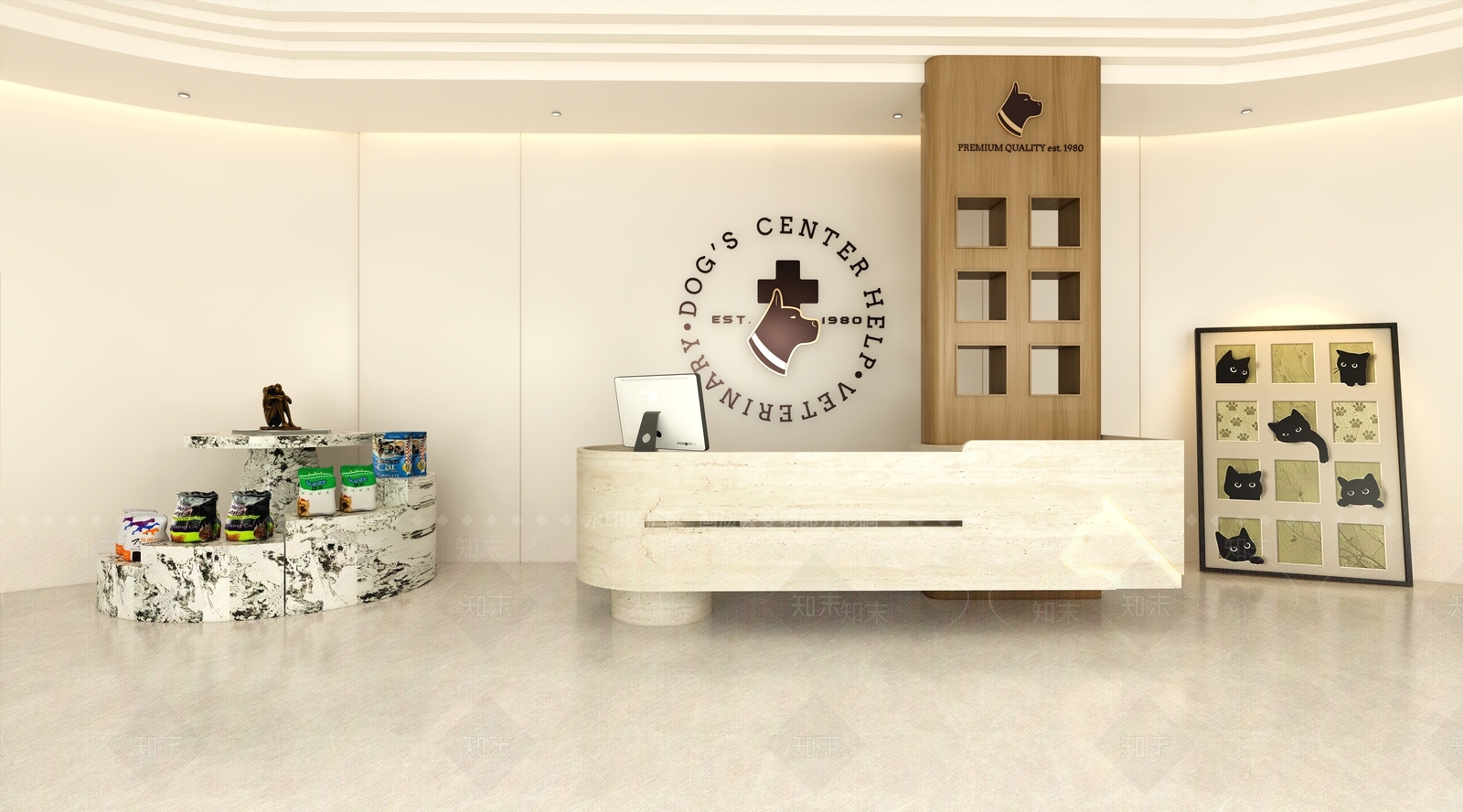 现代奶油宠物店SU模型下载【ID:1173336622】