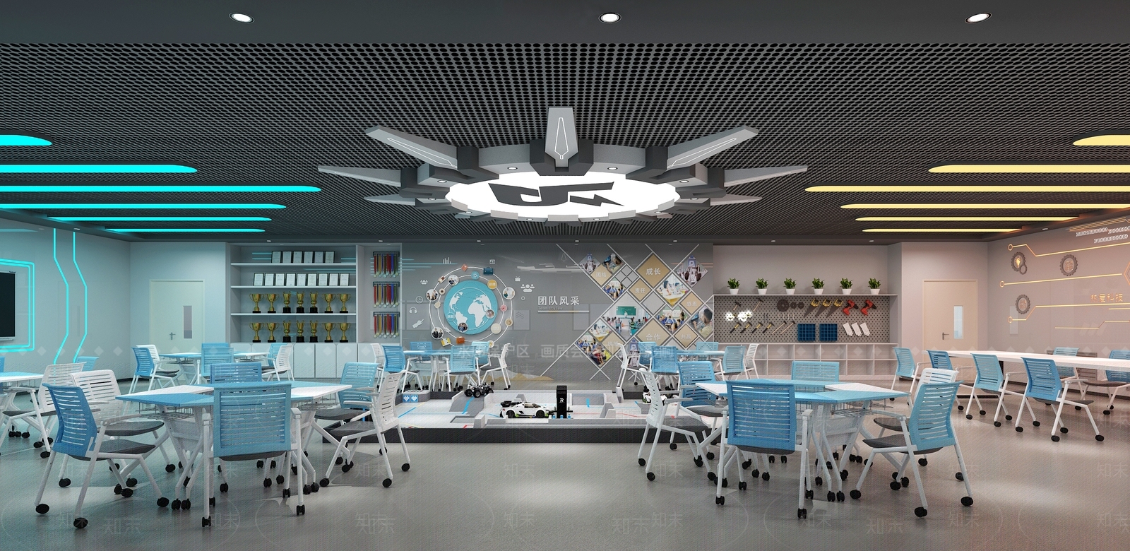 现代简约教室3D模型下载【ID:1173345660】