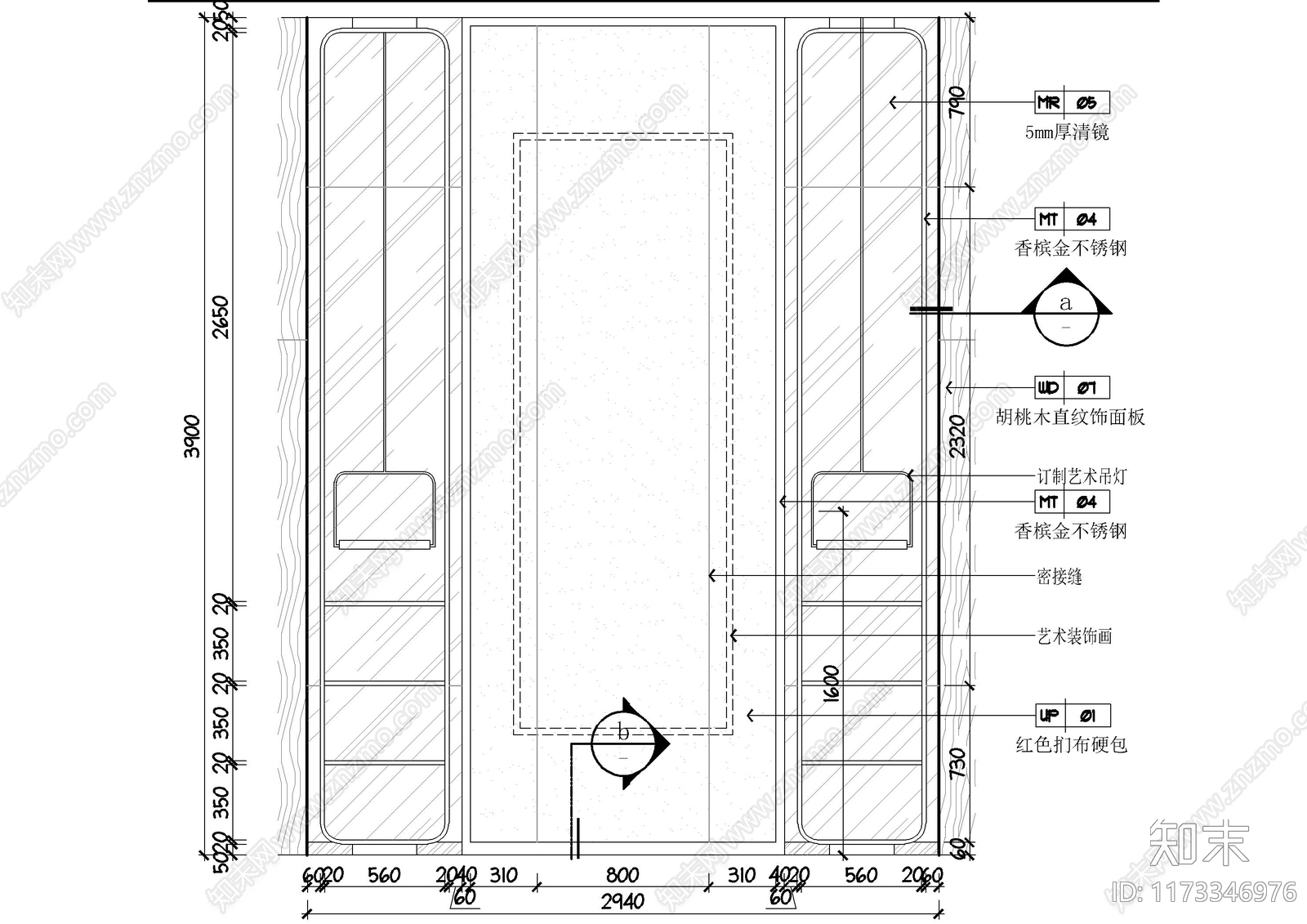 现代墙面节点cad施工图下载【ID:1173346976】