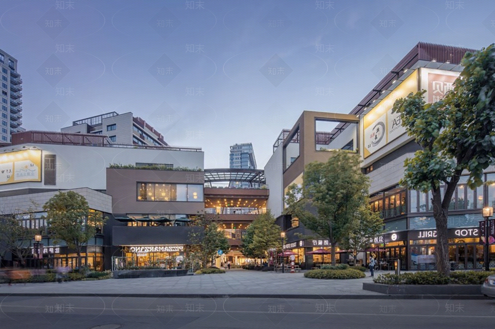 现代街道外景贴图下载【ID:1173346898】