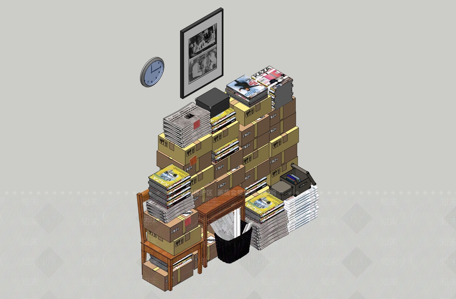 现代简约书籍SU模型下载【ID:1173348120】