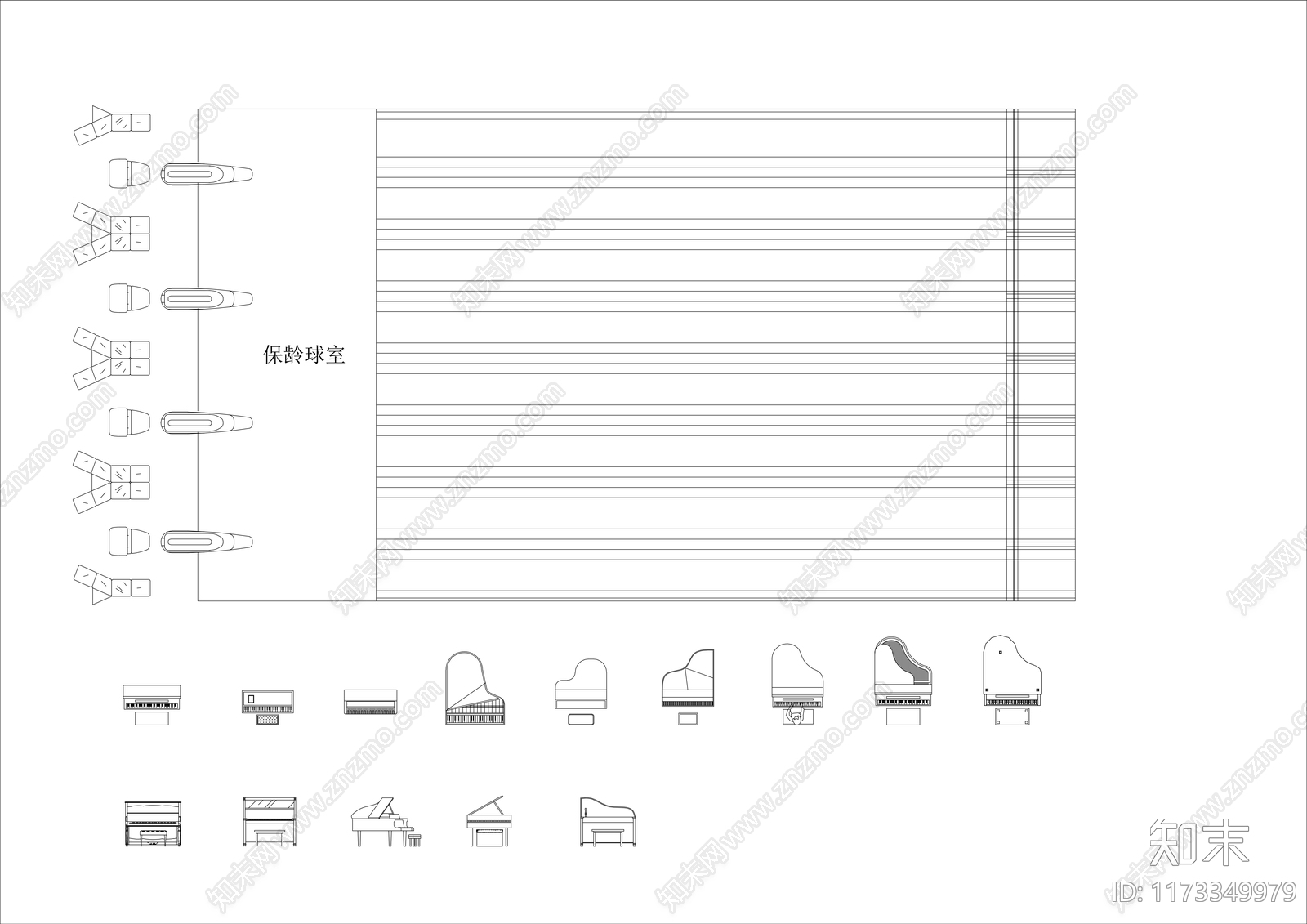 现代极简综合器材设备图库施工图下载【ID:1173349979】