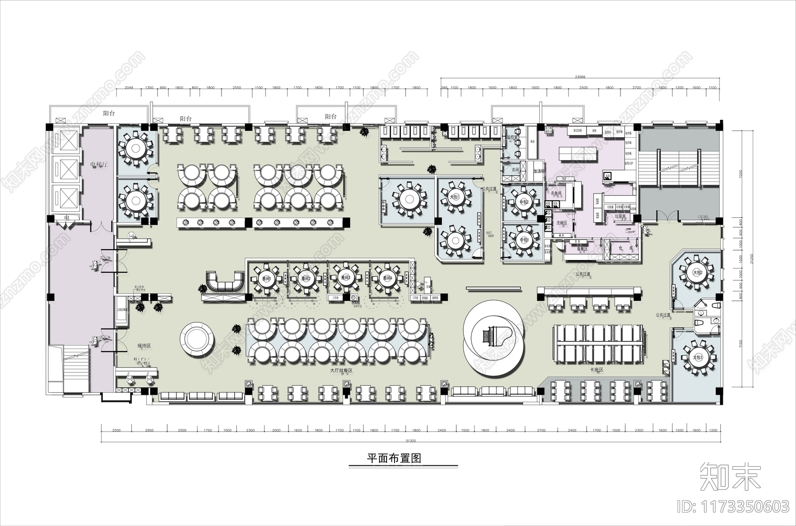 新中式中餐厅cad施工图下载【ID:1173350603】