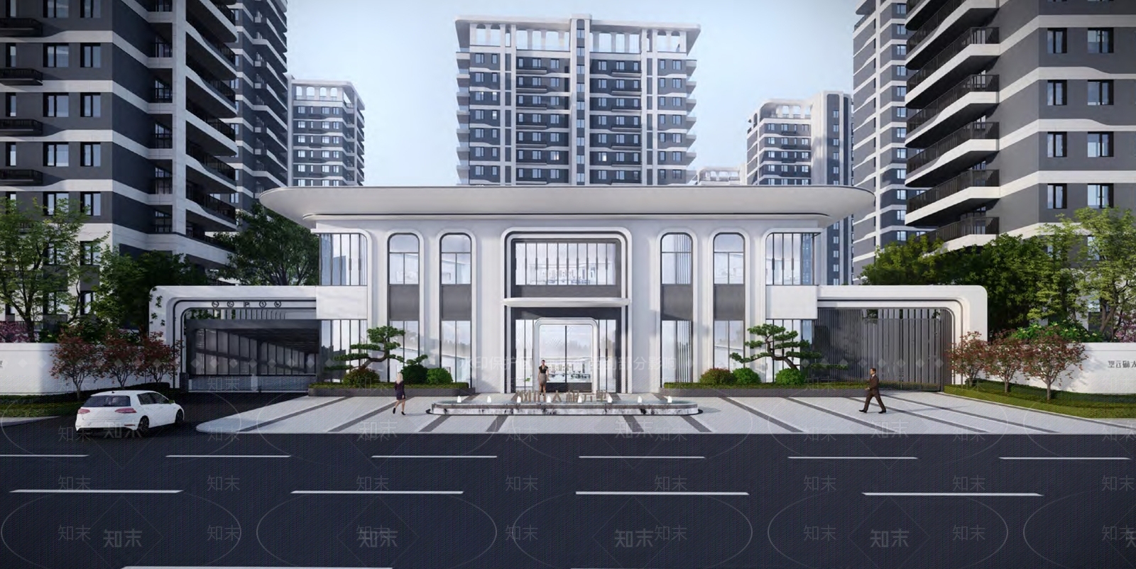 现代简约入口大门SU模型下载【ID:1173350822】
