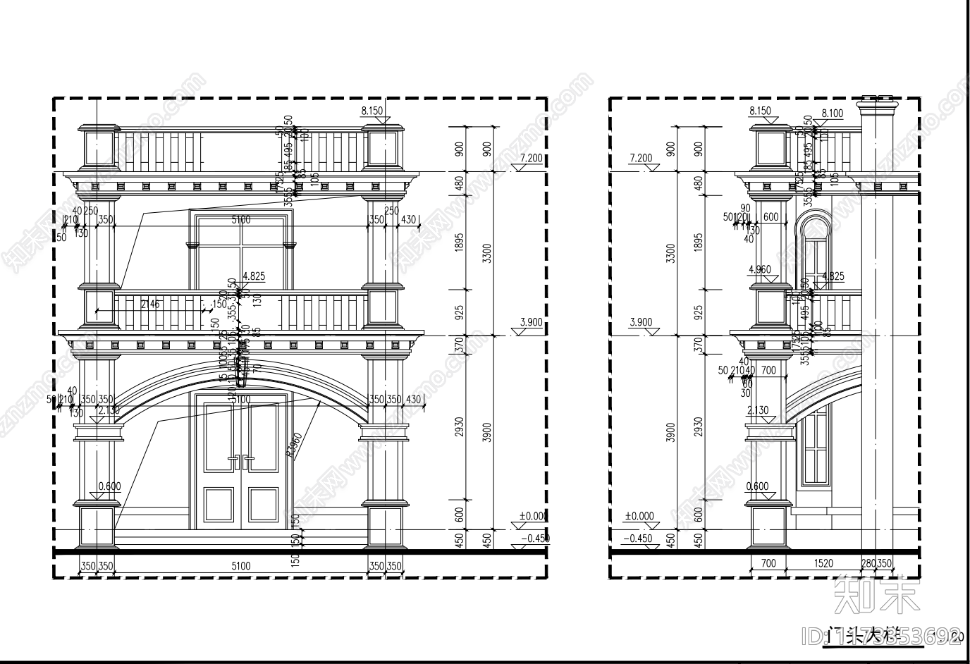 现代别墅建筑cad施工图下载【ID:1173353692】