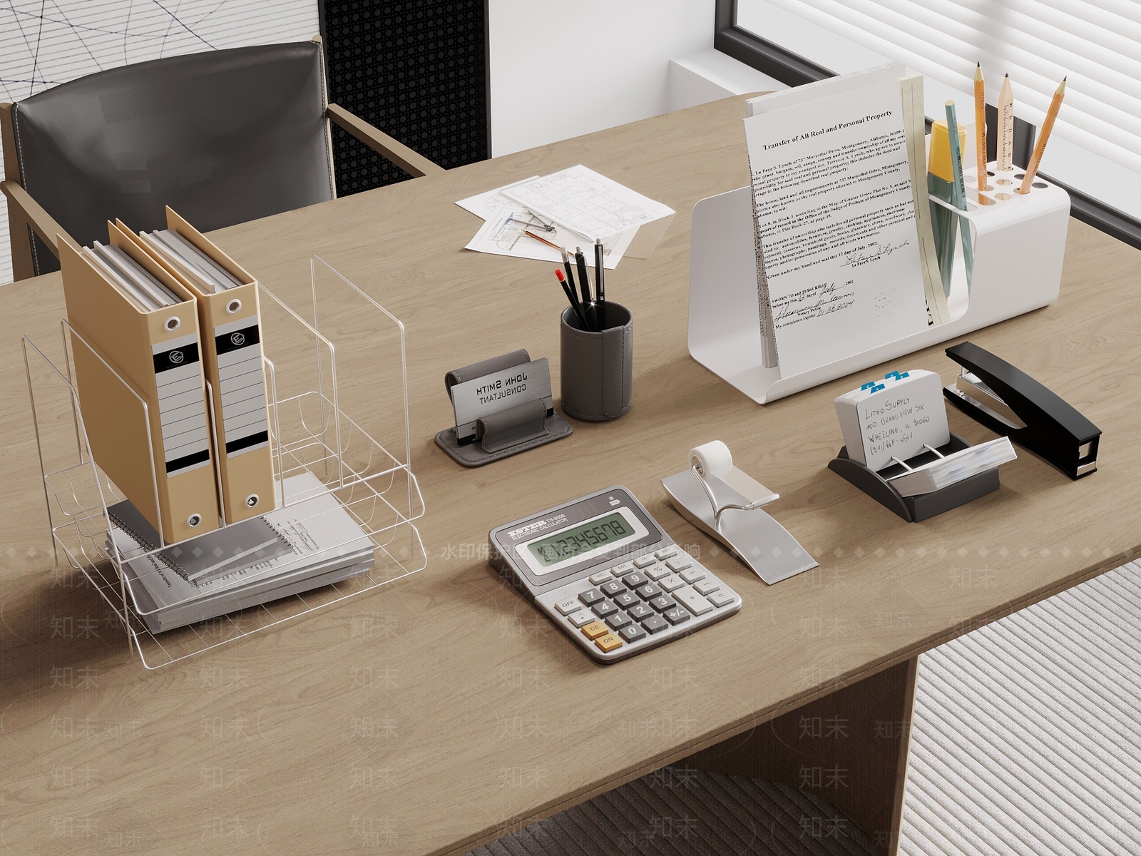 办公用品3D模型下载【ID:1173357525】
