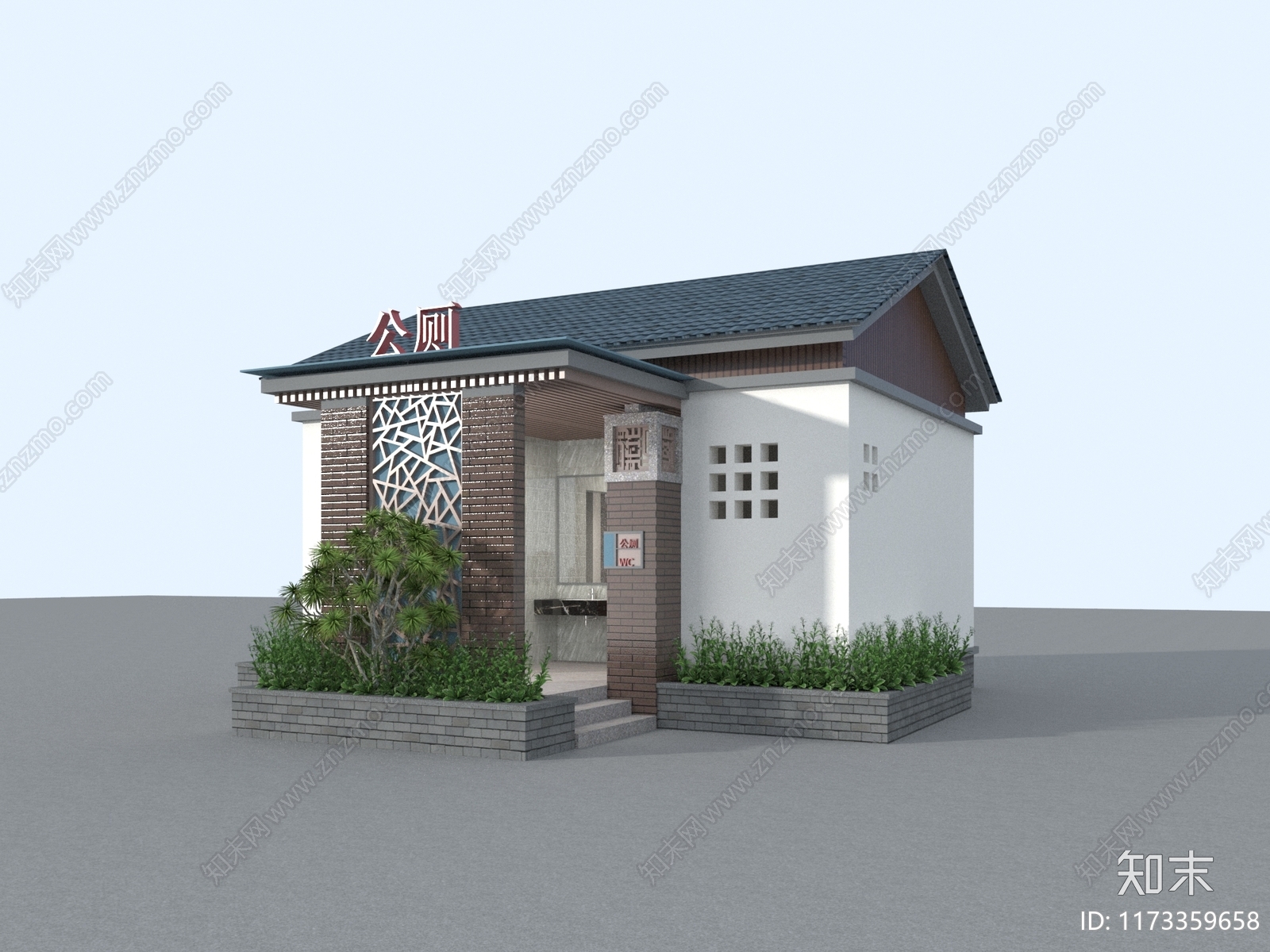 新中式其他建筑外观3D模型下载【ID:1173359658】