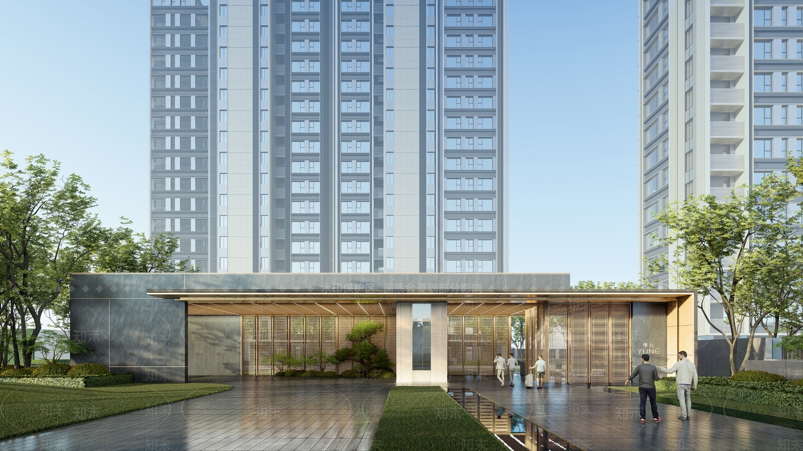 现代轻奢小区建筑SU模型下载【ID:1173362777】