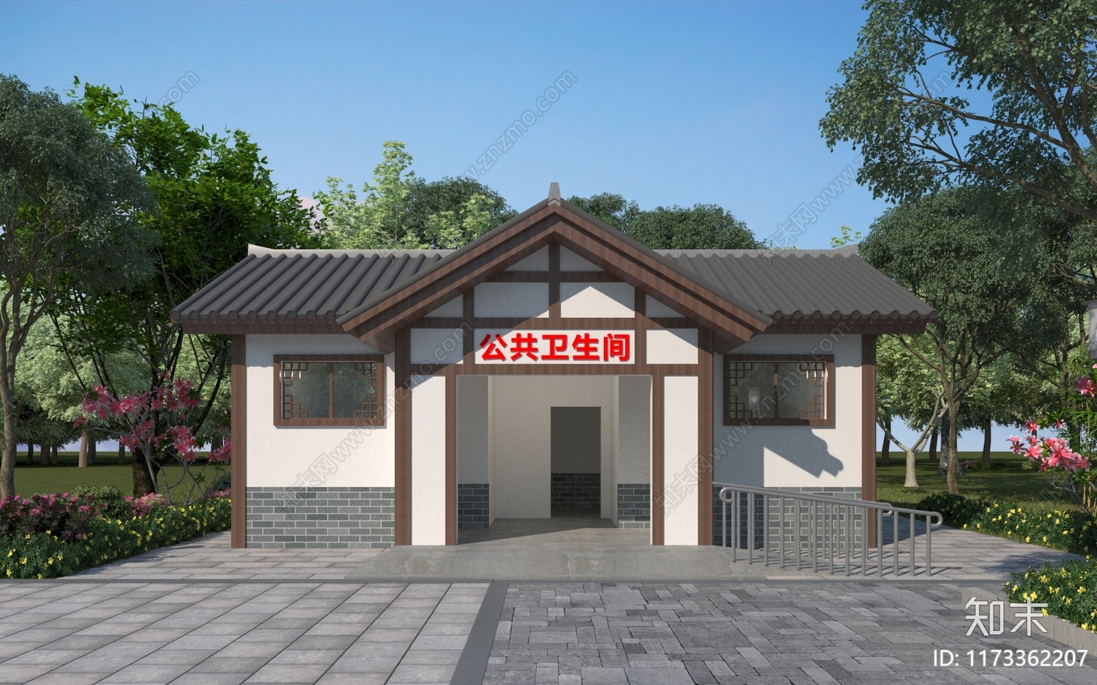 新中式其他建筑外观3D模型下载【ID:1173362207】