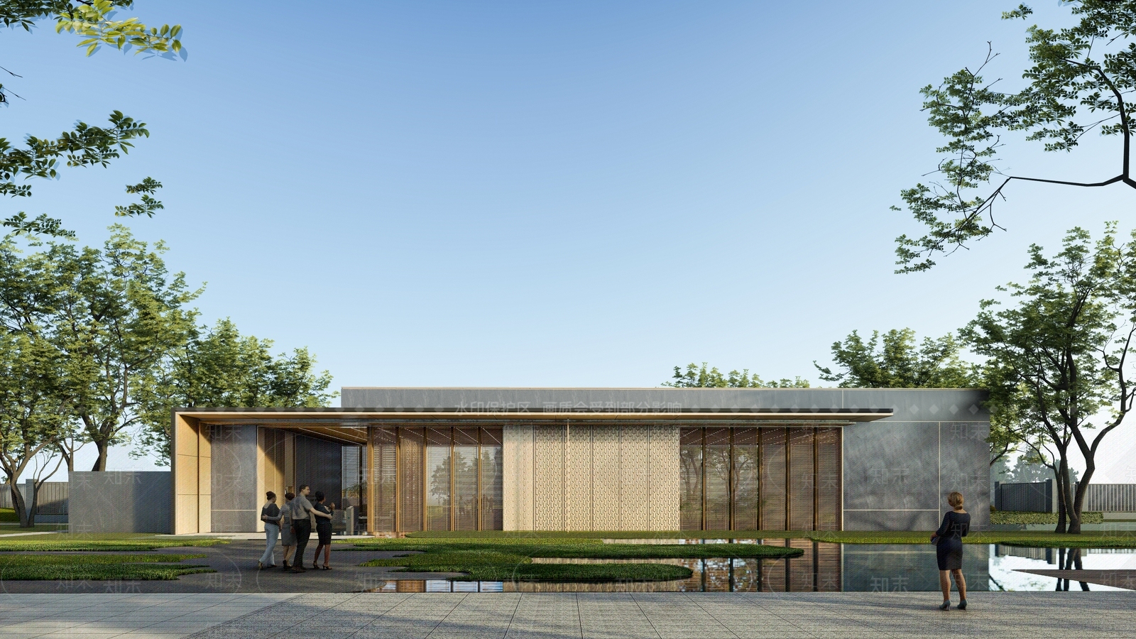 现代轻奢小区建筑SU模型下载【ID:1173362777】