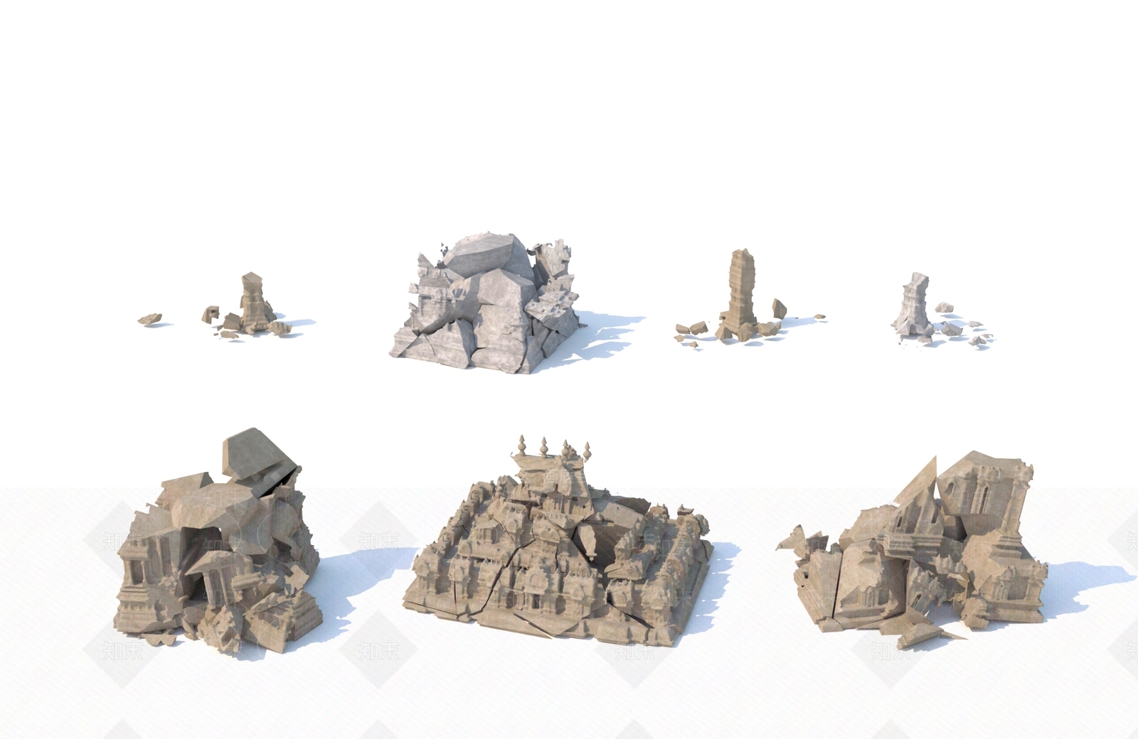 复古简欧古建3D模型下载【ID:1173364170】
