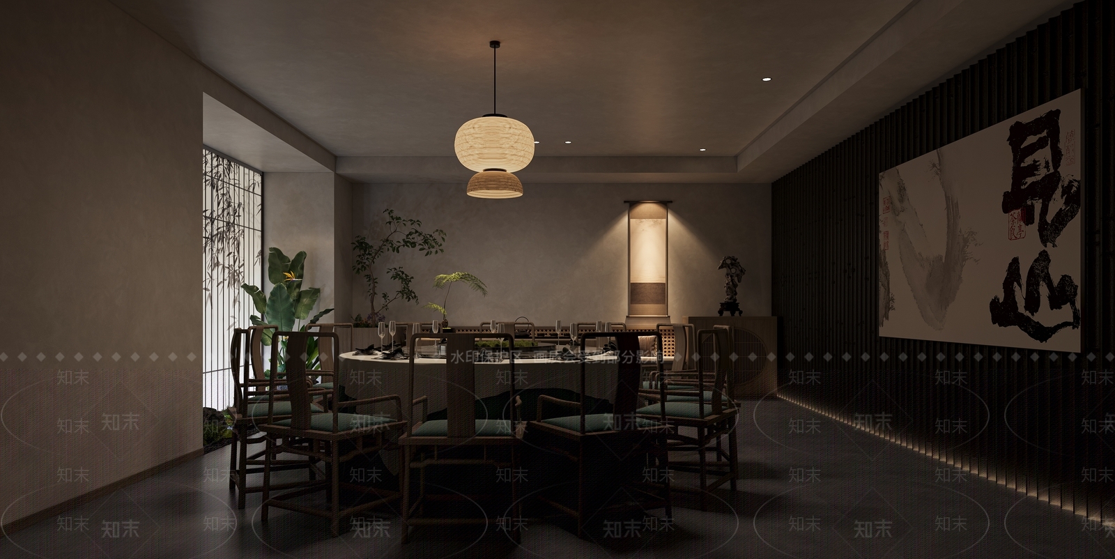 新中式包厢3D模型下载【ID:1173365031】
