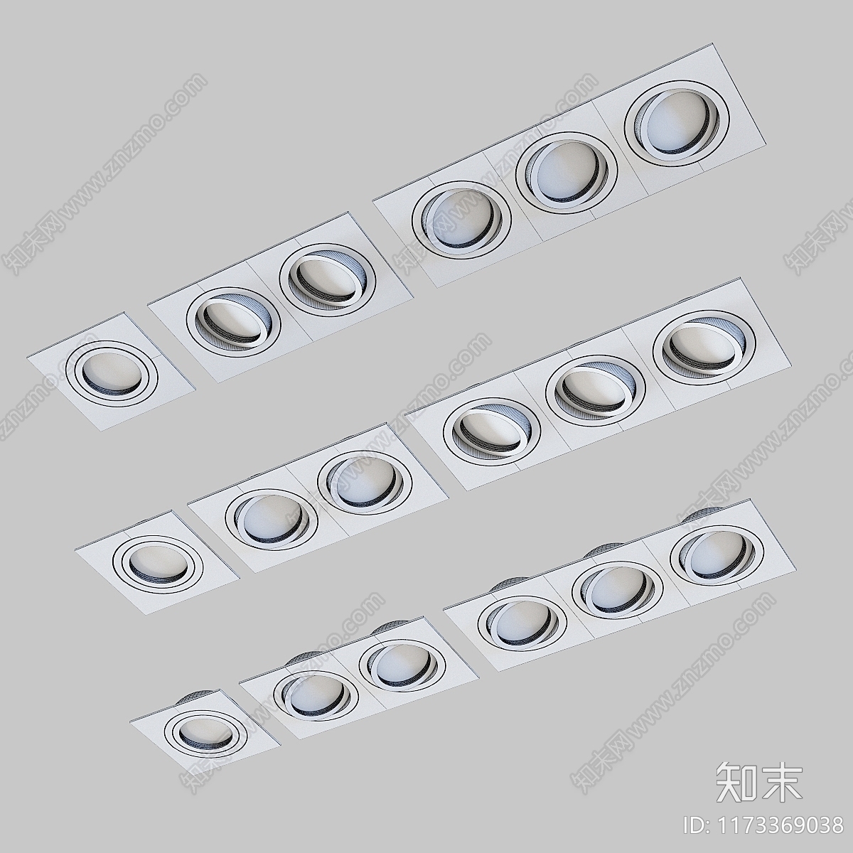 筒灯射灯组合3D模型下载【ID:1173369038】