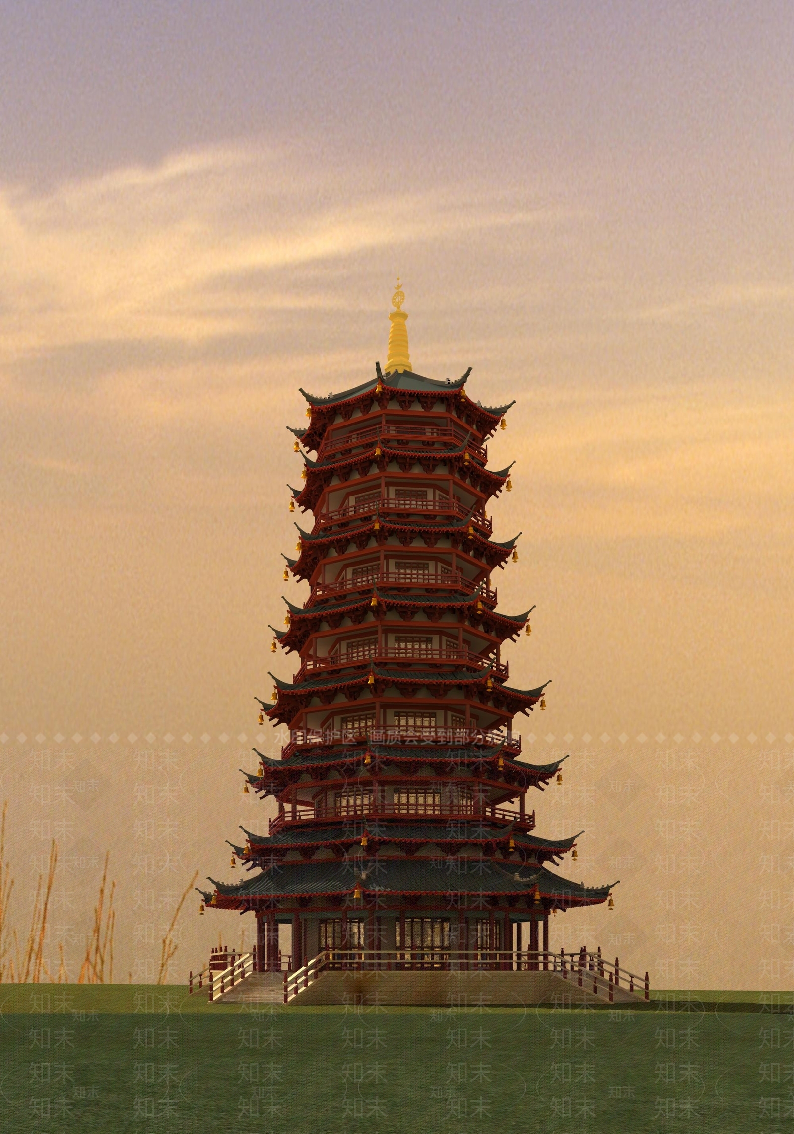 中式古建3D模型下载【ID:1173370035】