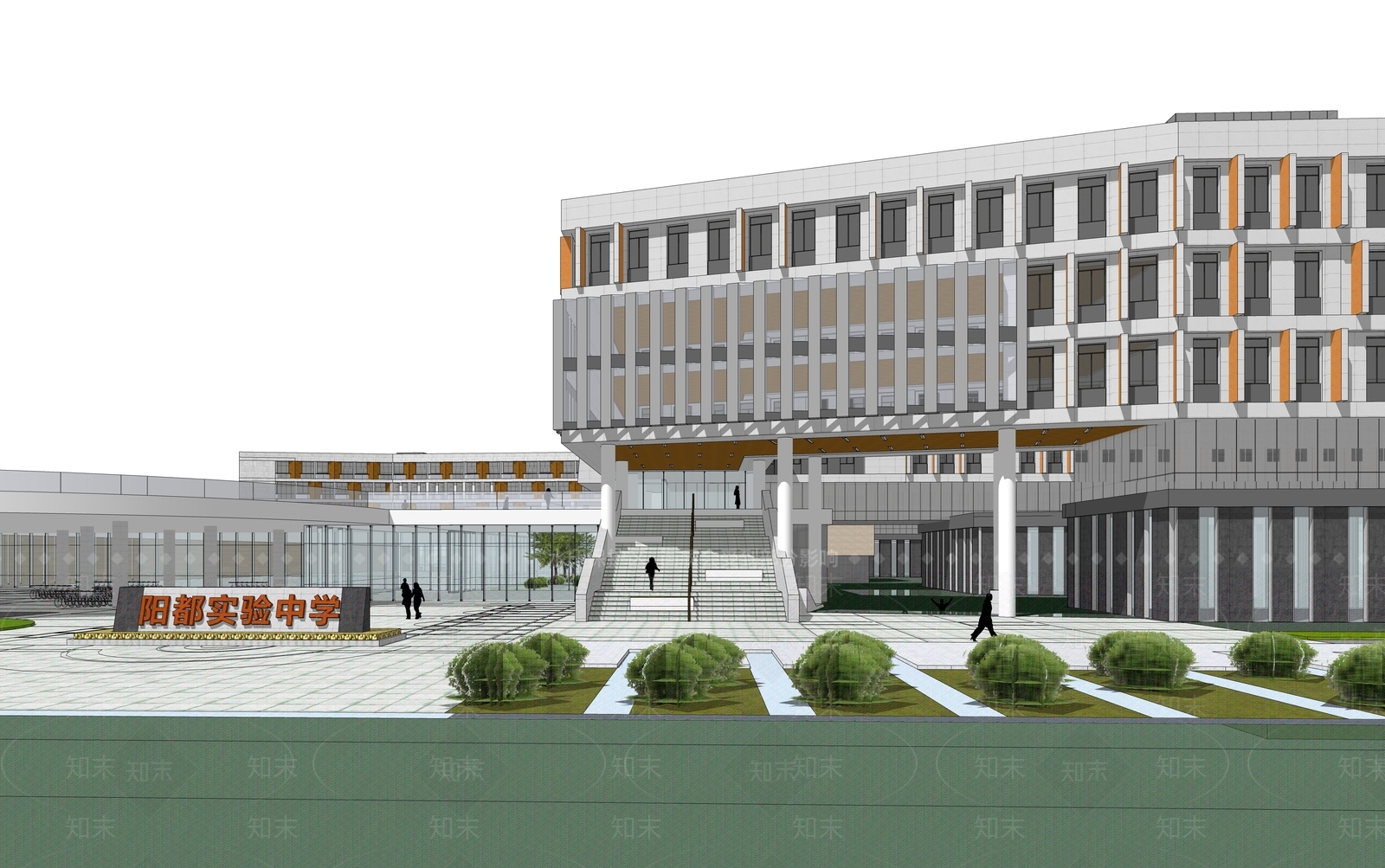 现代学校建筑SU模型下载【ID:1173376244】