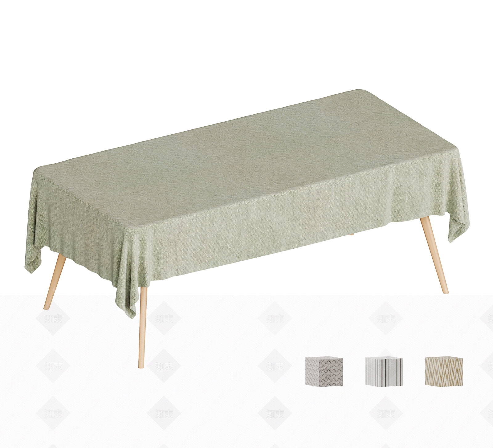 现代桌布3D模型下载【ID:1173378537】