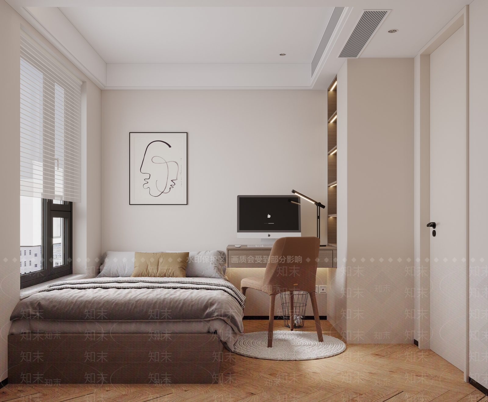 现代家居卧室3D模型下载【ID:1173378654】