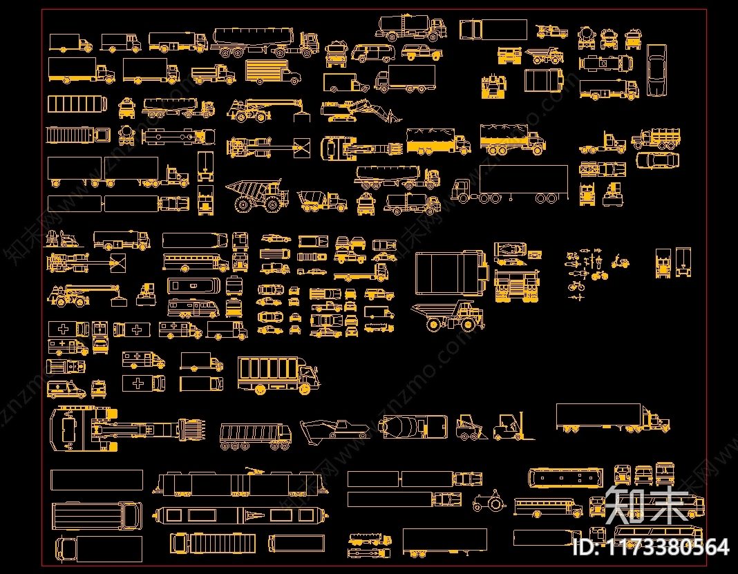 现代交通工具图库施工图下载【ID:1173380564】