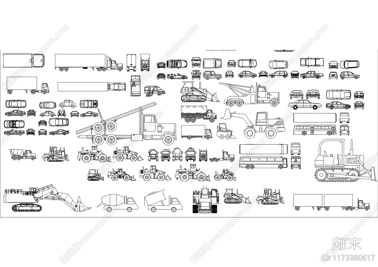 现代交通工具图库施工图下载【ID:1173380617】