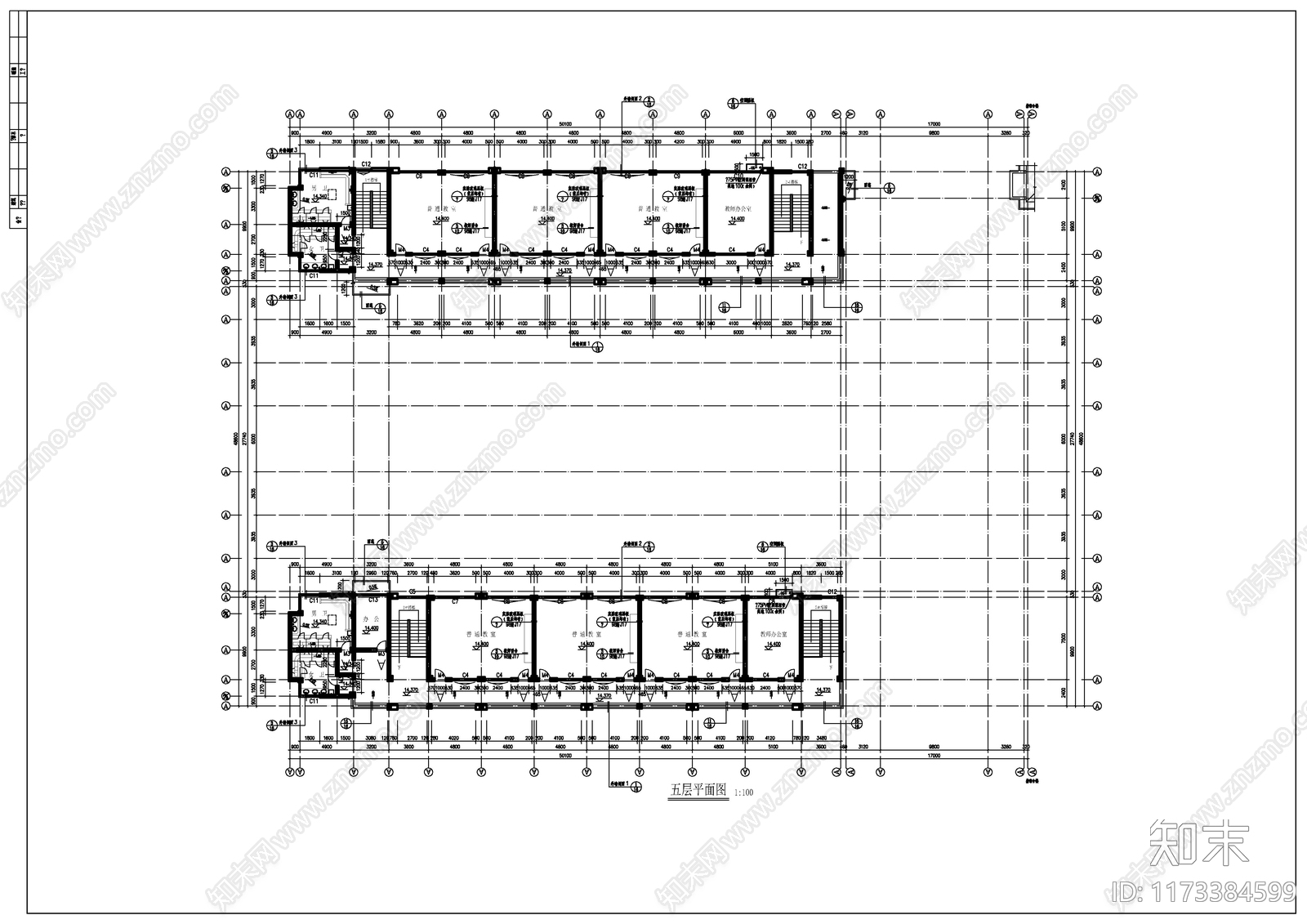 现代学校建筑cad施工图下载【ID:1173384599】