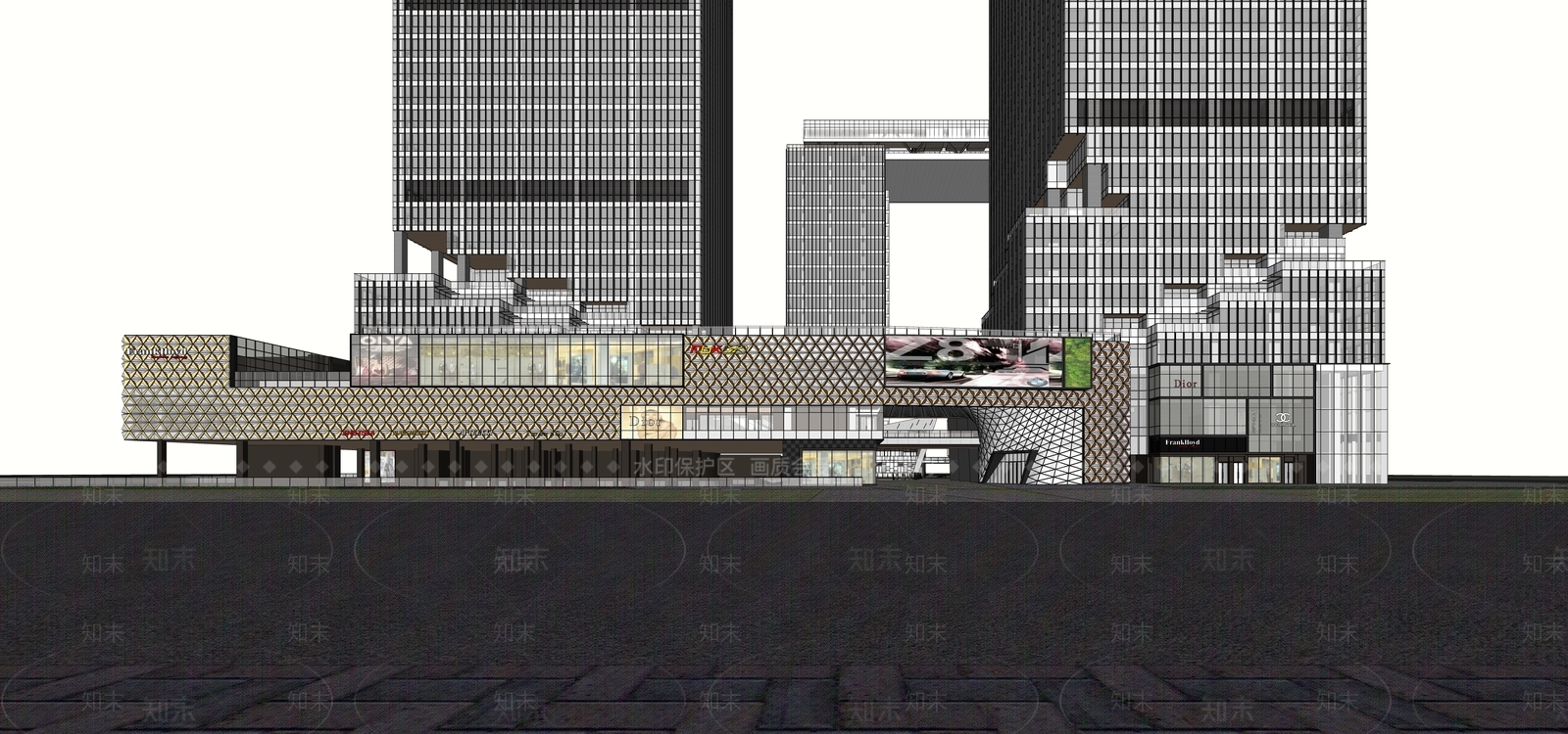 现代其他商业建筑SU模型下载【ID:1173386944】