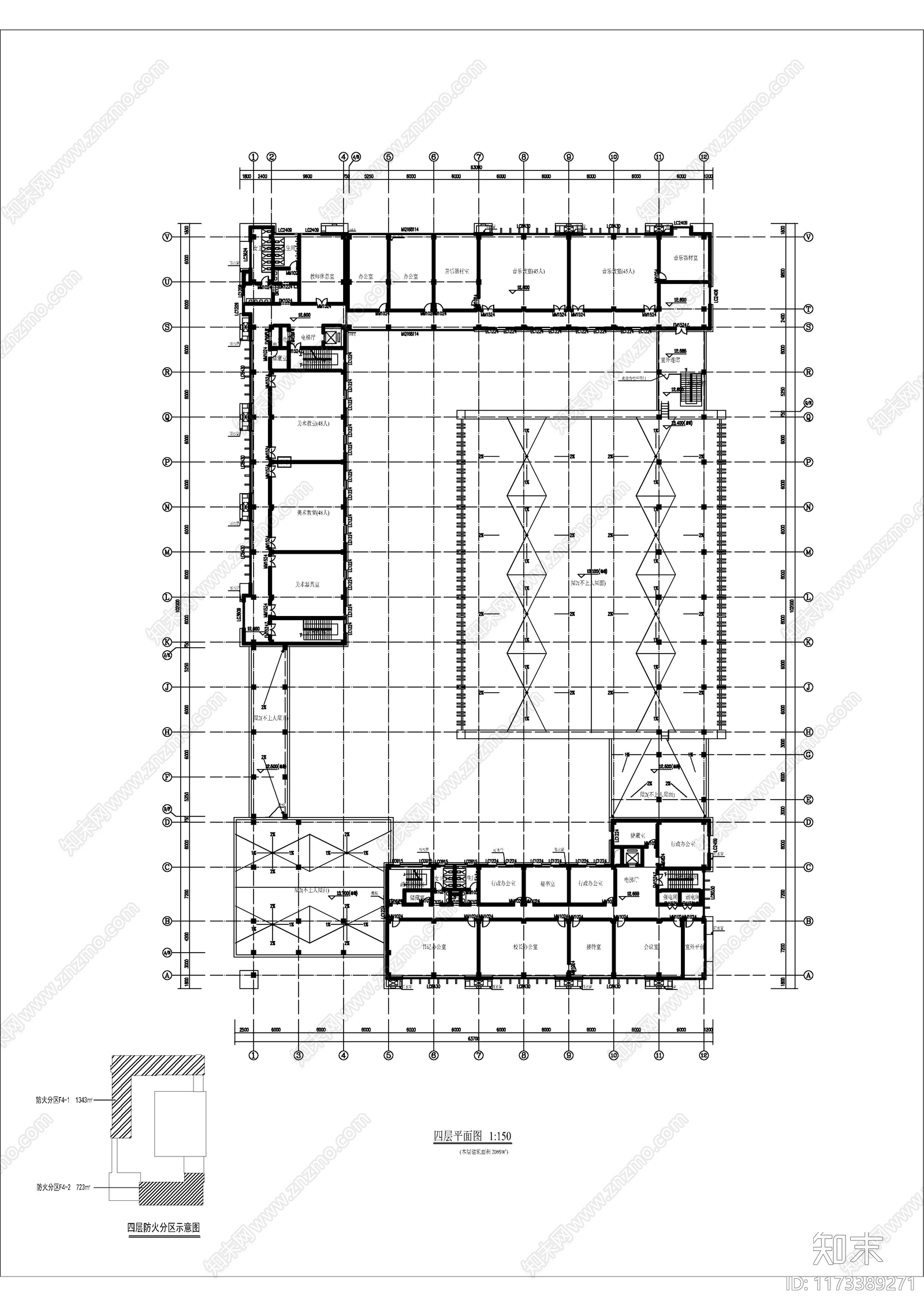 现代学校建筑cad施工图下载【ID:1173389271】