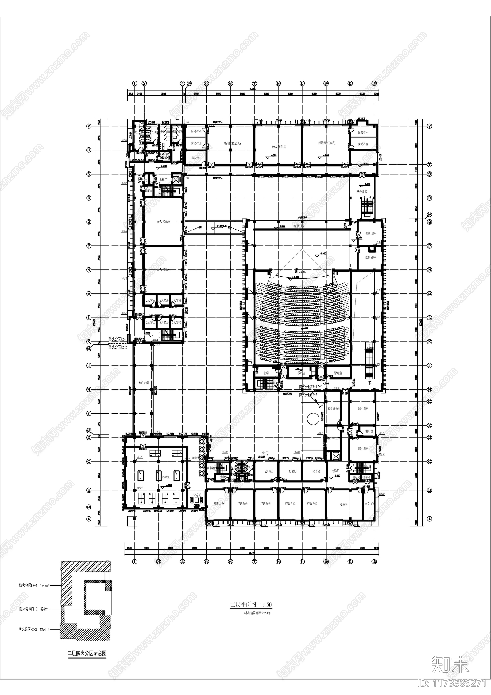 现代学校建筑cad施工图下载【ID:1173389271】