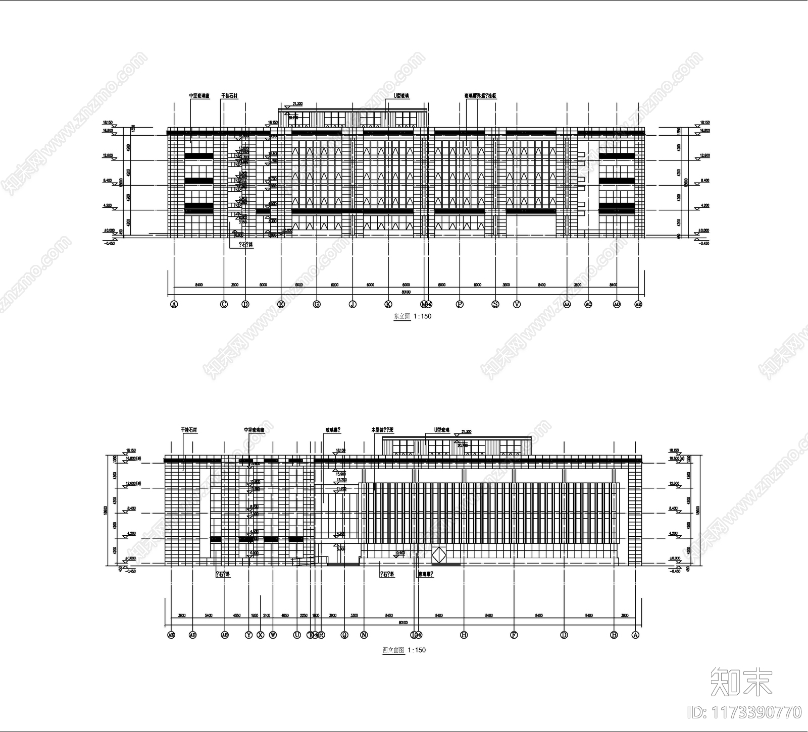 现代学校建筑cad施工图下载【ID:1173390770】