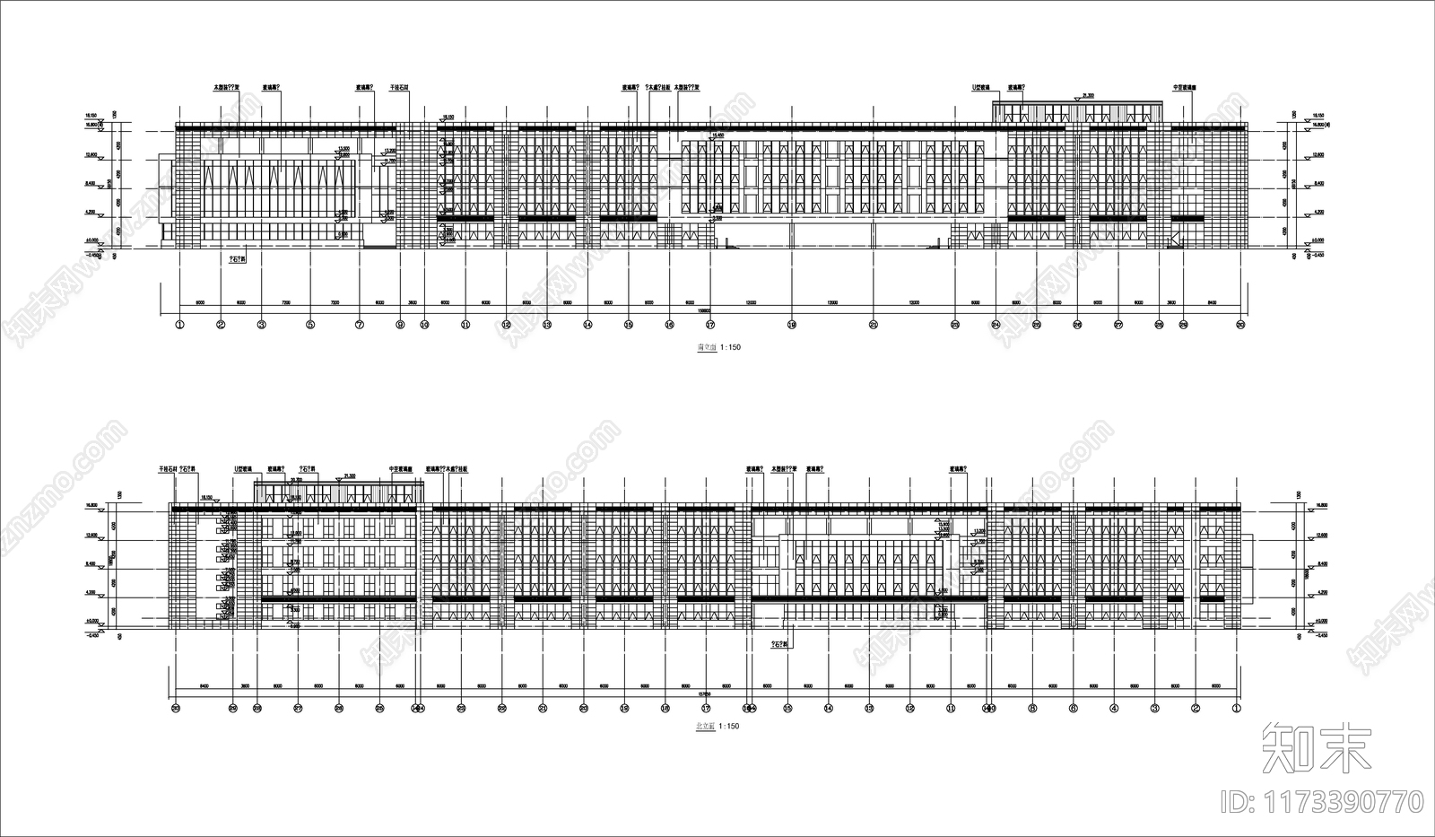现代学校建筑cad施工图下载【ID:1173390770】