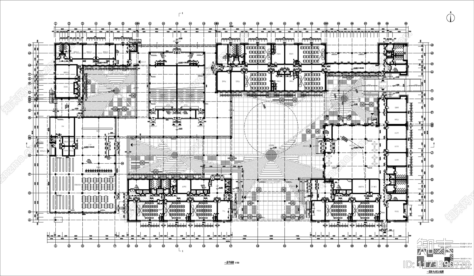 现代学校建筑cad施工图下载【ID:1173390770】
