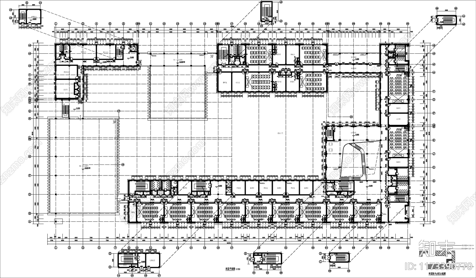 现代学校建筑cad施工图下载【ID:1173390770】