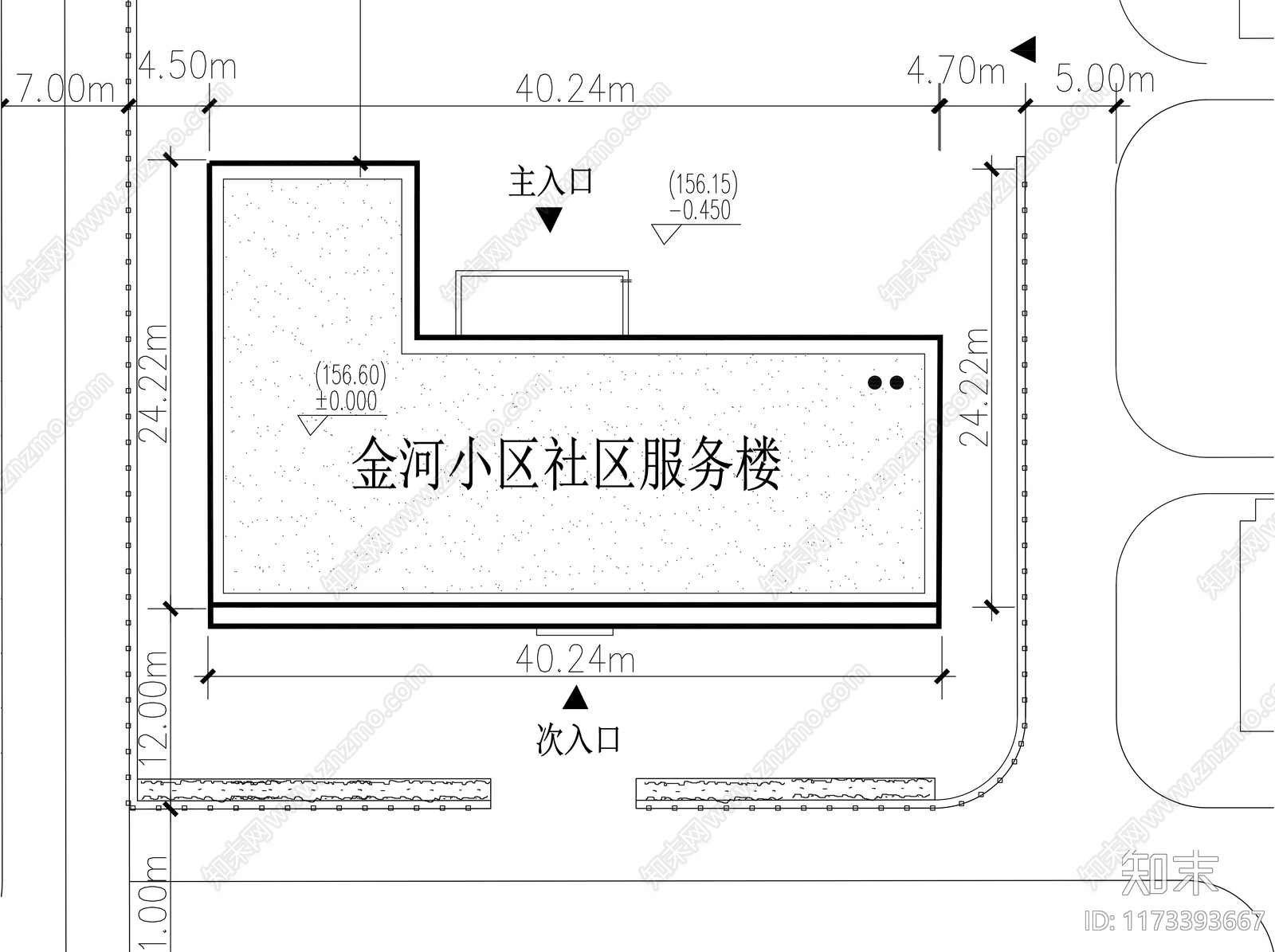 现代养老院cad施工图下载【ID:1173393667】