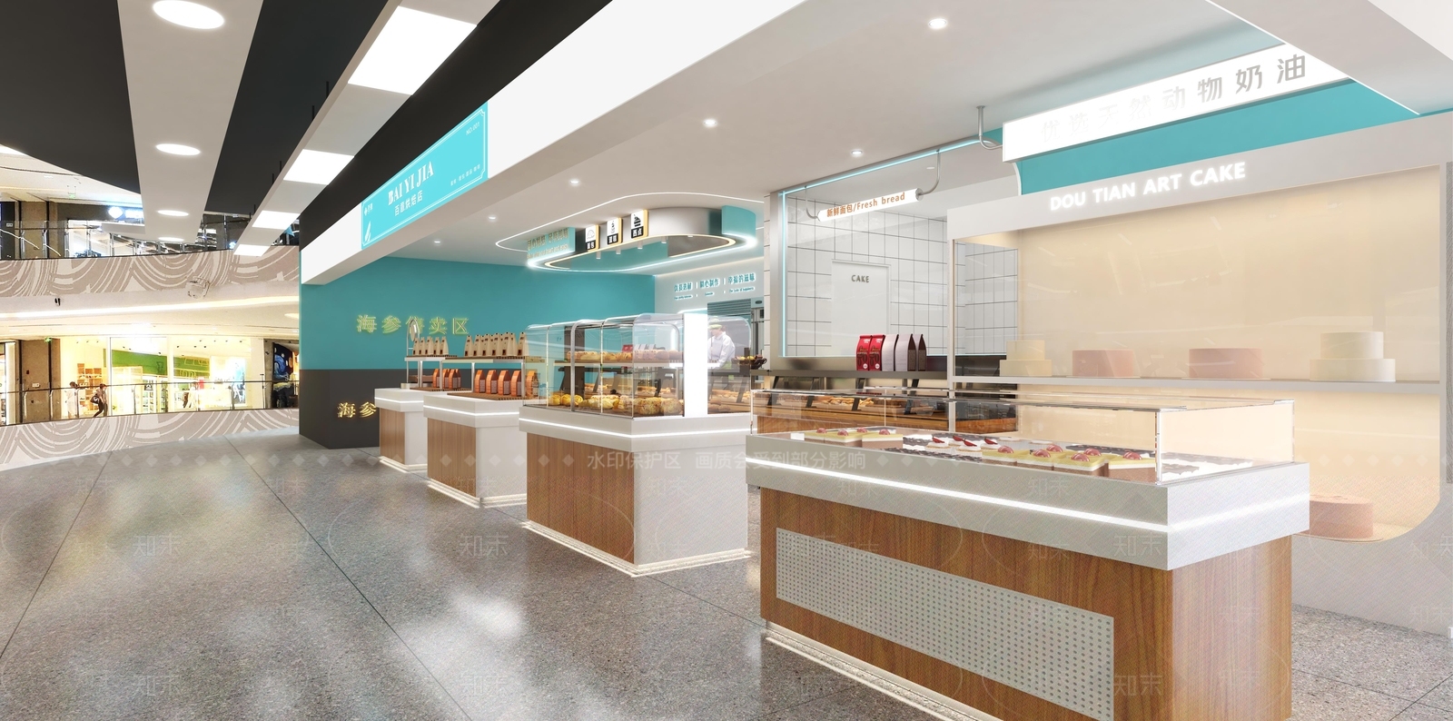 现代甜品面包店3D模型下载【ID:1173396668】