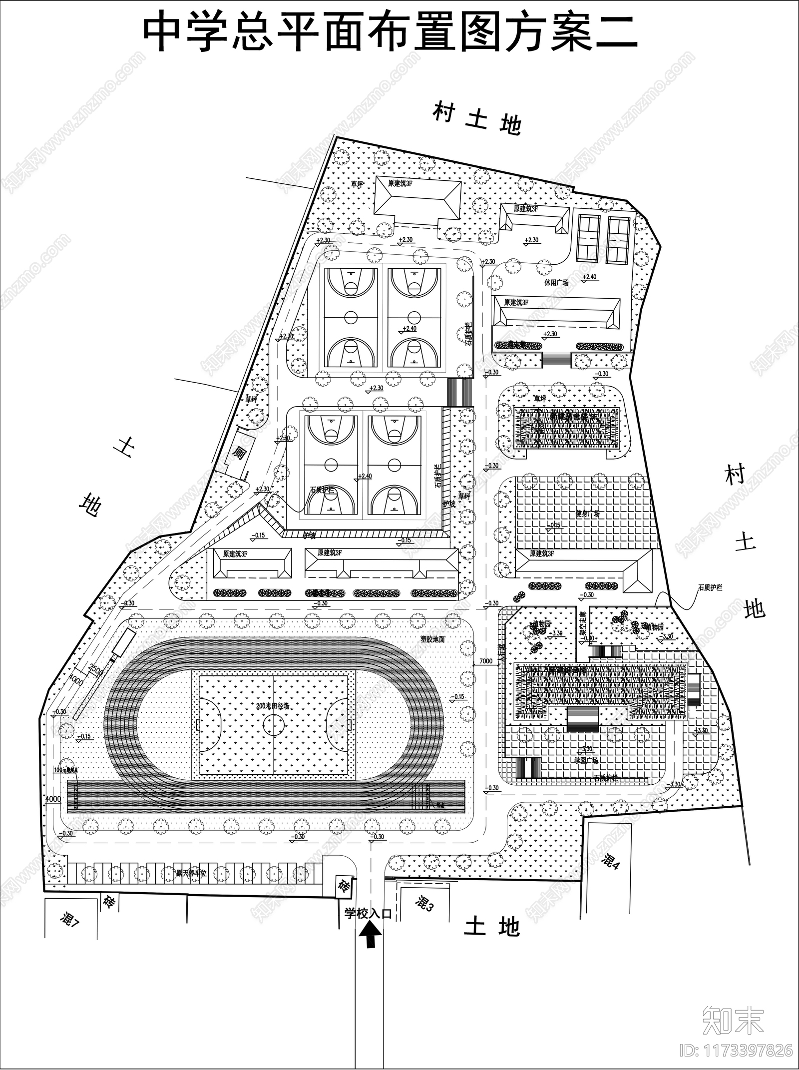 现代学校建筑cad施工图下载【ID:1173397826】