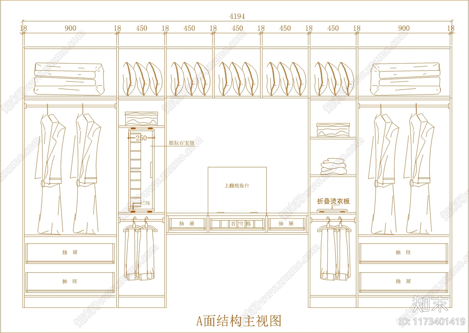 欧式柜子cad施工图下载【ID:1173401419】