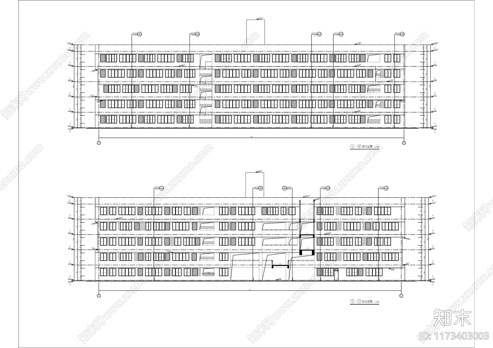 现代学校建筑cad施工图下载【ID:1173403003】