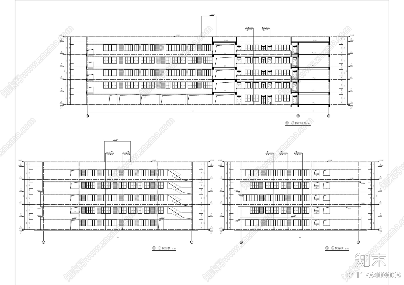 现代学校建筑cad施工图下载【ID:1173403003】