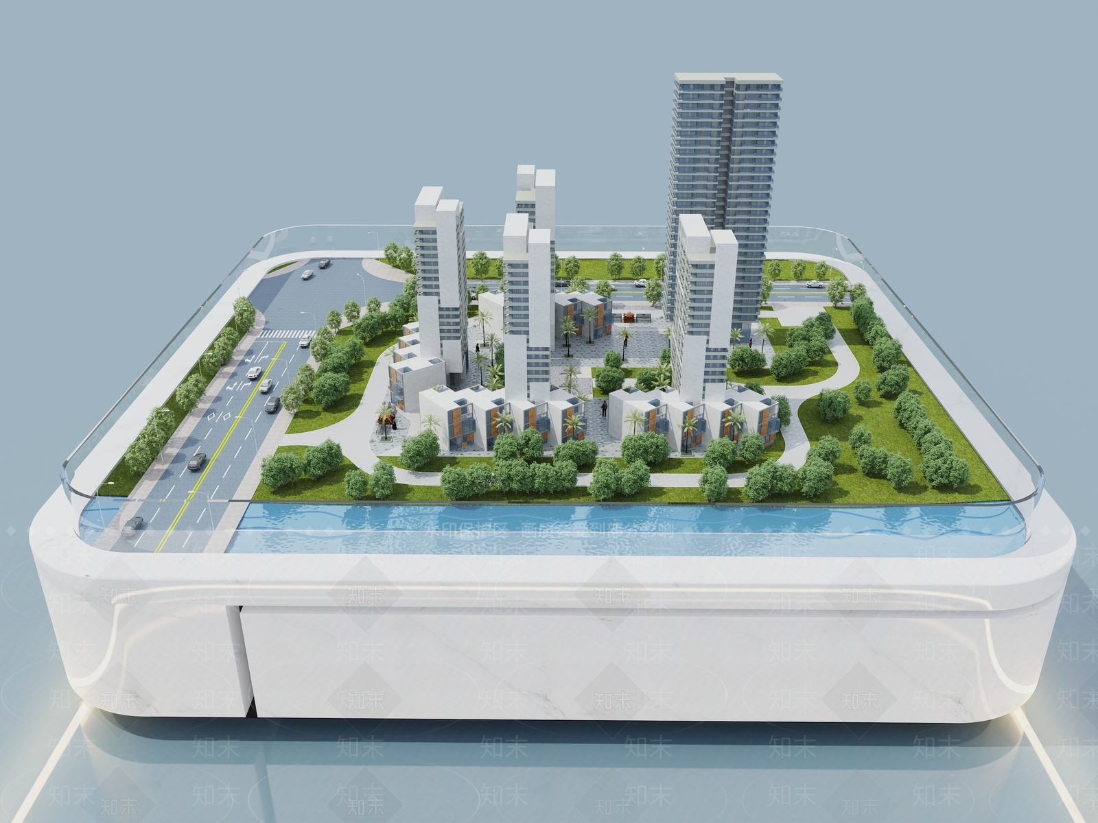 现代沙盘建筑设计SU模型