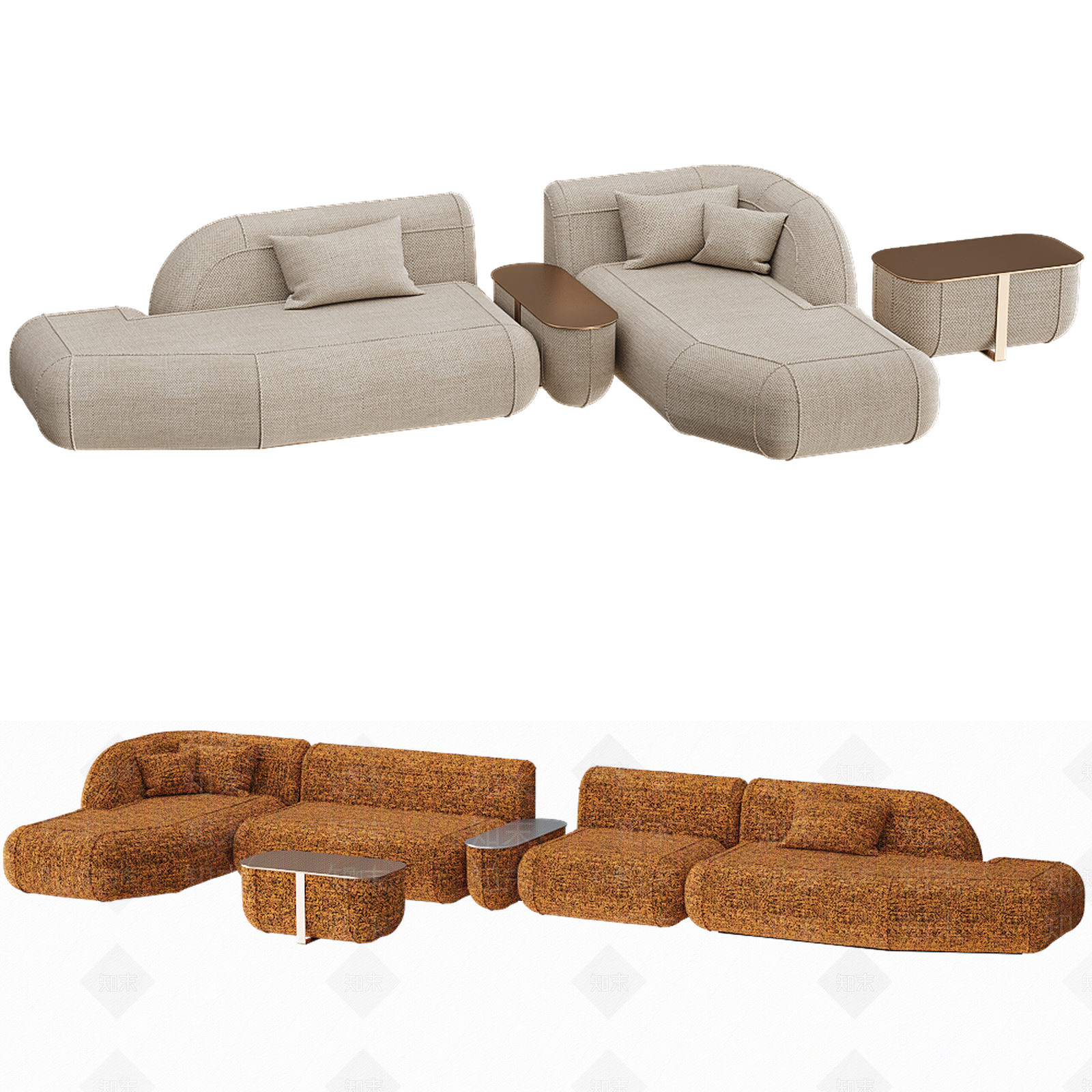 美式欧式沙发组合SU模型下载【ID:1173405975】