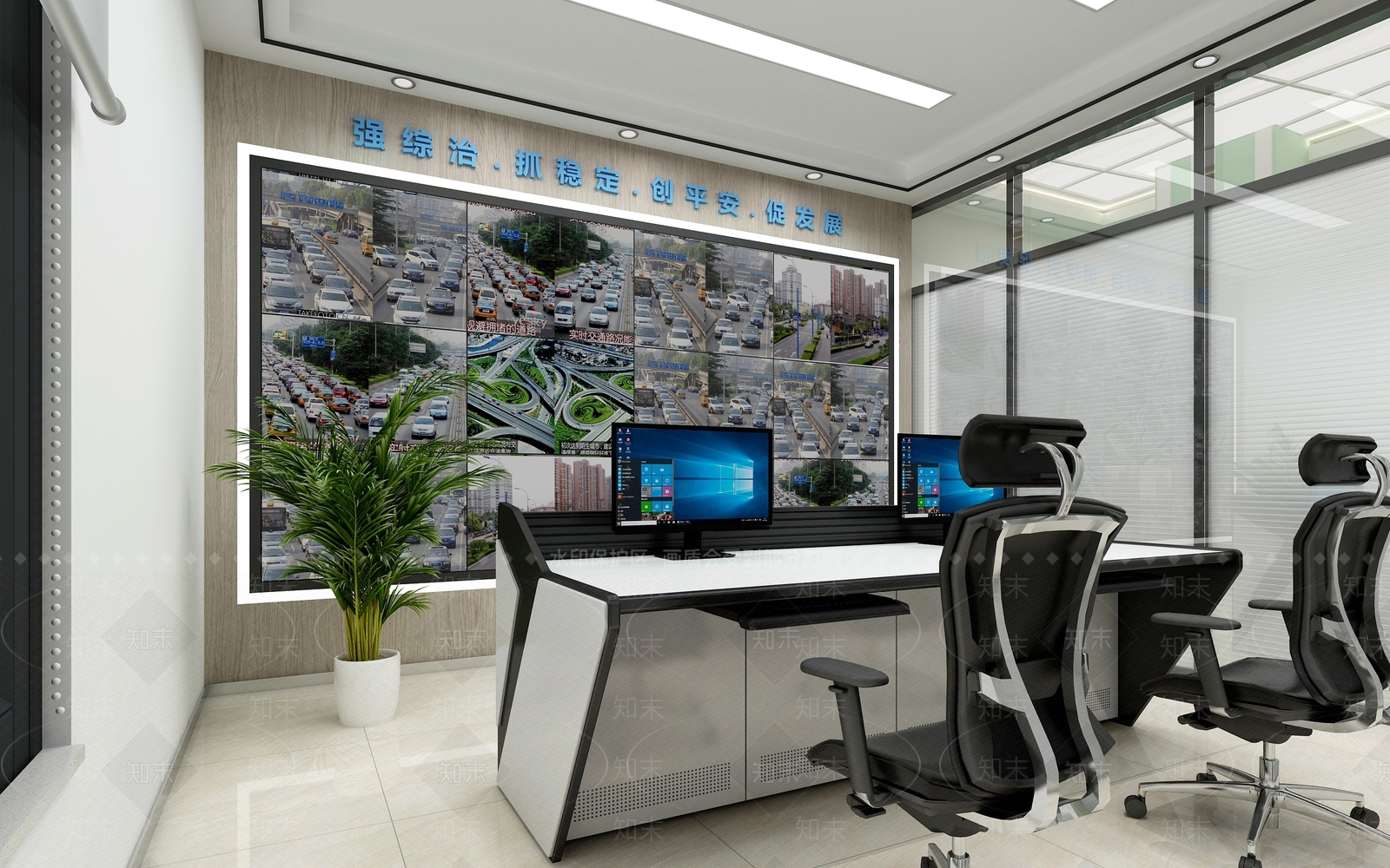 现代简约服务中心3D模型下载【ID:1173413819】