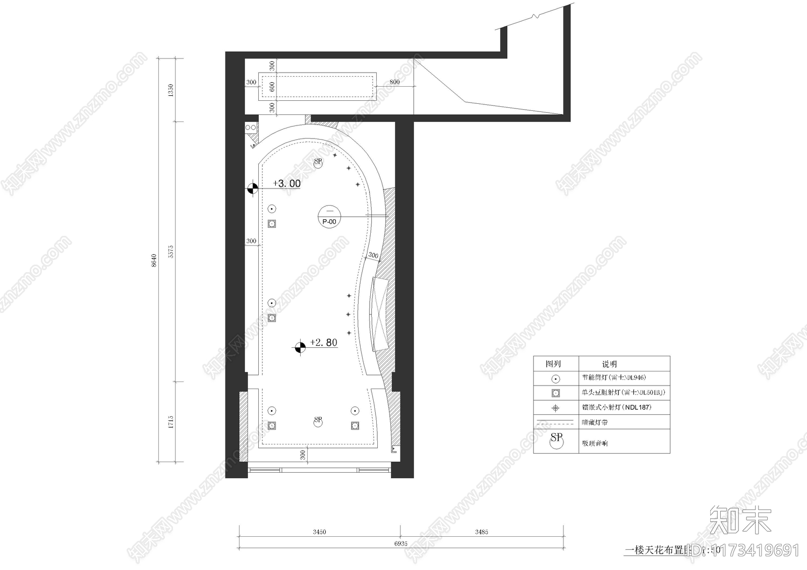 现代婚纱店cad施工图下载【ID:1173419691】