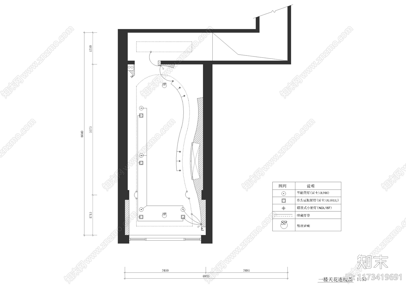 现代婚纱店cad施工图下载【ID:1173419691】