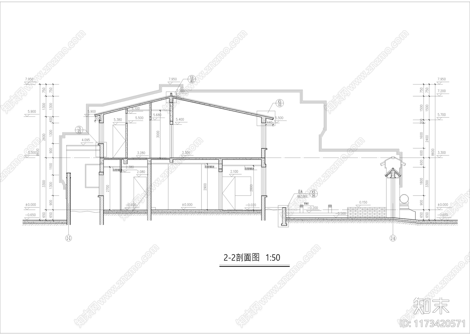 新中式四合院cad施工图下载【ID:1173420571】