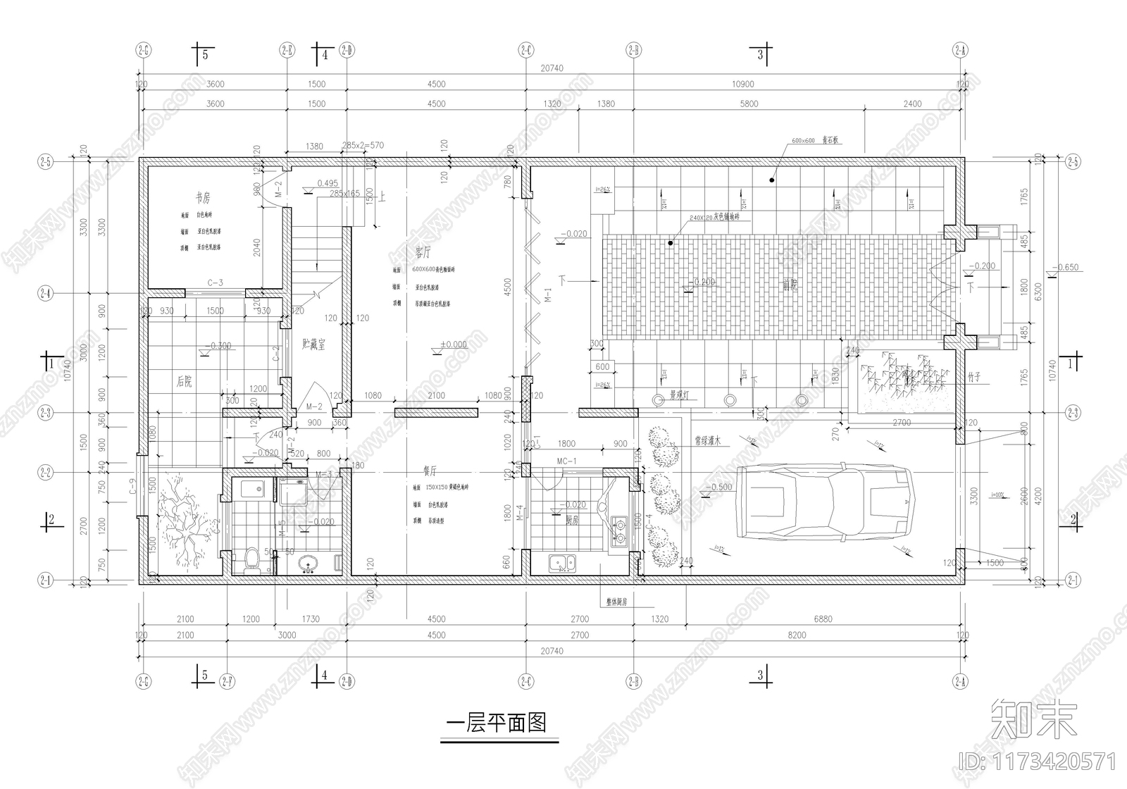 新中式四合院cad施工图下载【ID:1173420571】